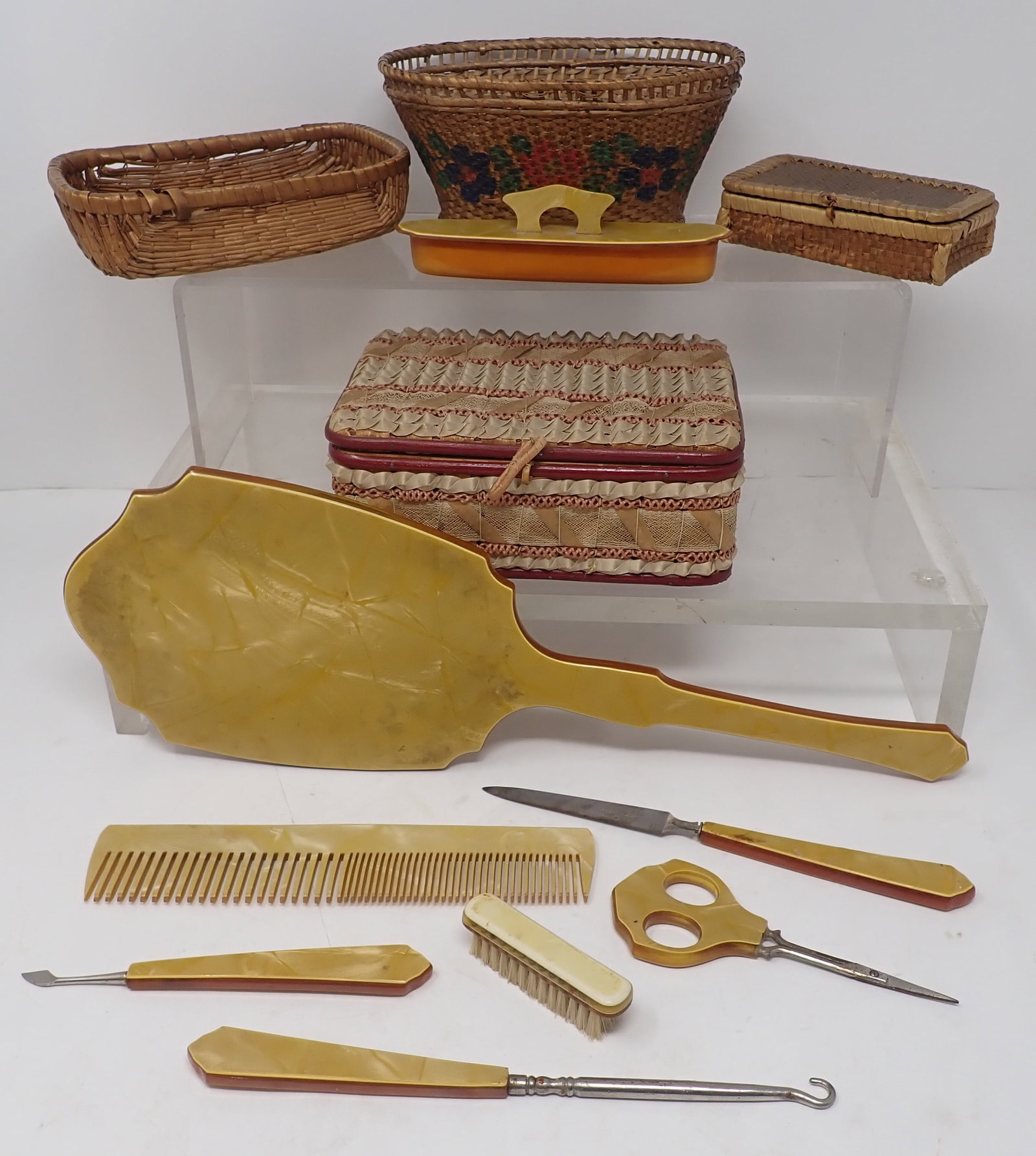Celluloid Vanity Set & Baskets (1 of 7)
