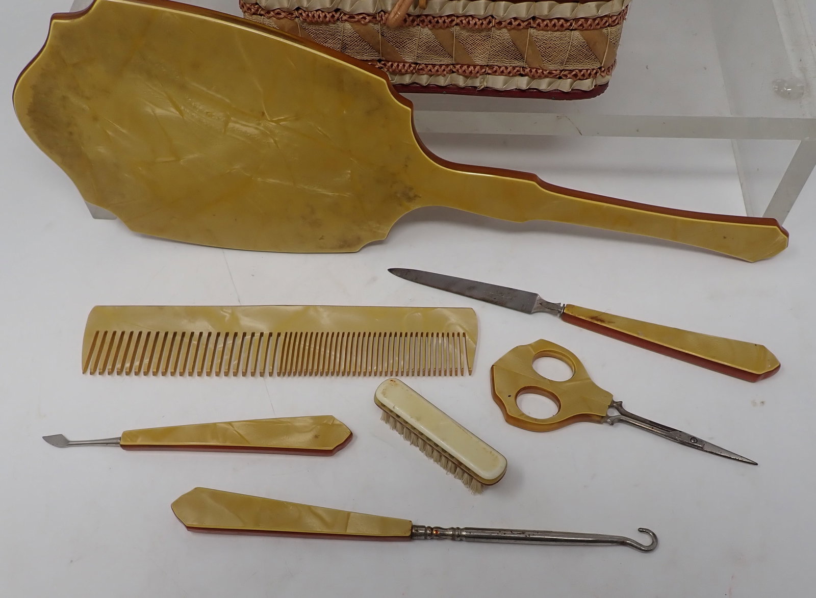 Celluloid Vanity Set & Baskets - 2