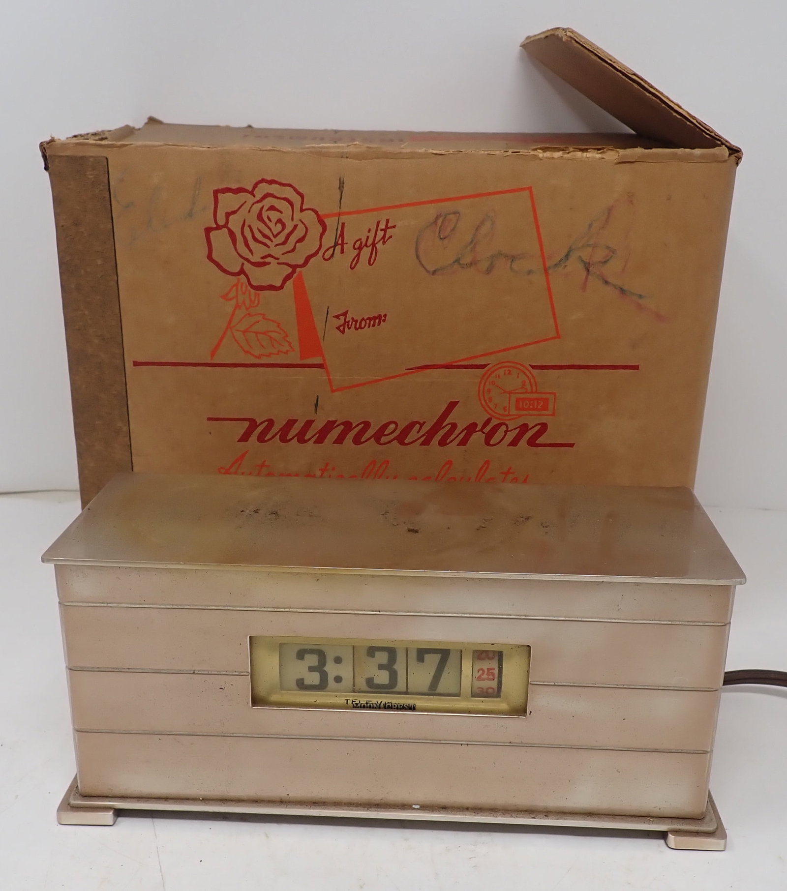 Moon Crest Clock: Approx 3 1/2" x 8 1/2" x 3 3/4" tall. Shipping available