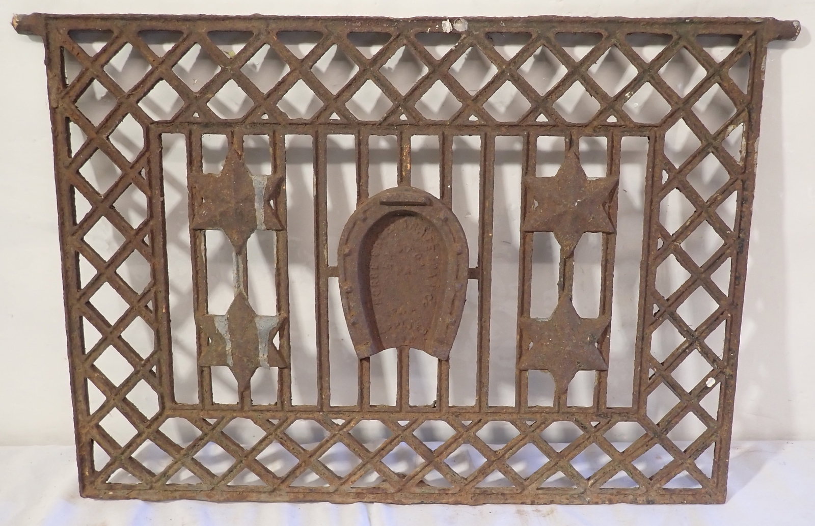 Horse Shoe Co. Window Grate w/ Stars: Approx 25" ( 27 1/4" overall ) x 18"