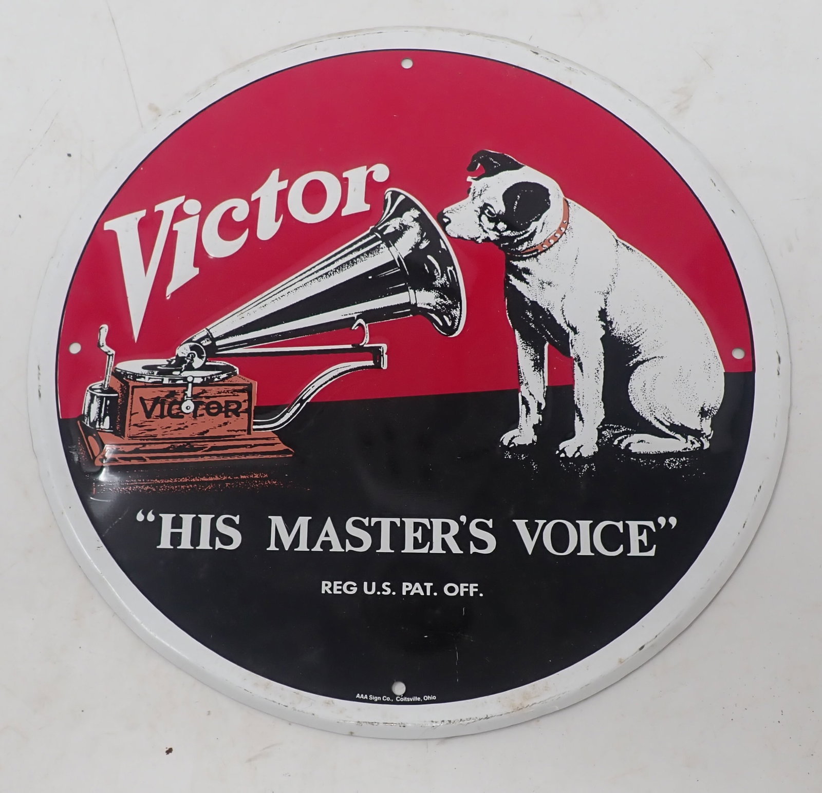 Victor His Masters Voice Victrola Sign (1 of 2)