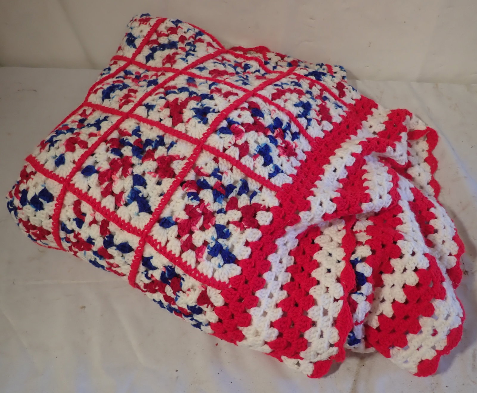 Crochet Throw Blanket: We did not open up to measure it. Shipping available