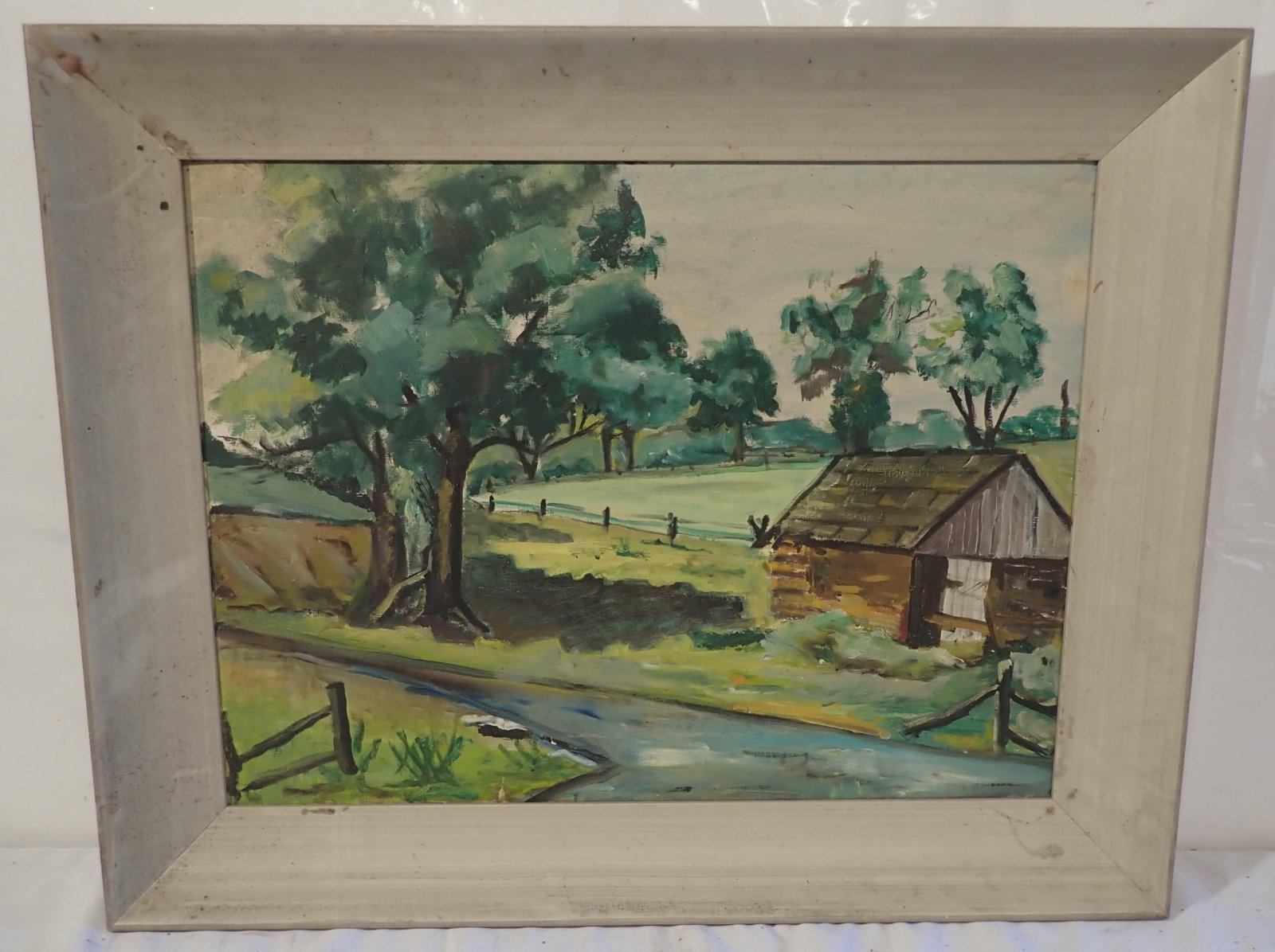 Oil on Canvas Painting: Approx 23 1/2" x 29 1/4". No in house shipping !