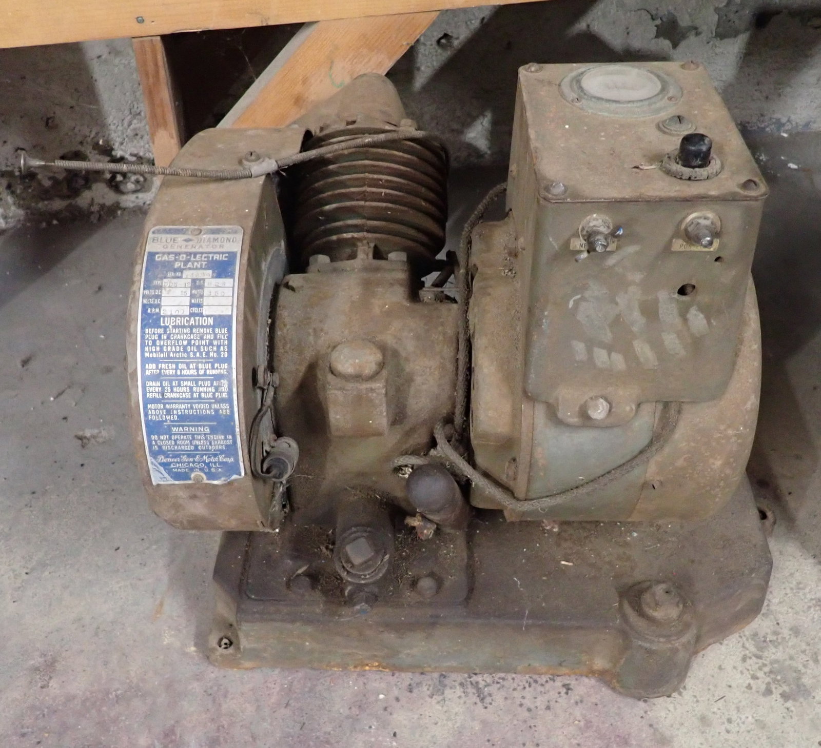 Blue Diamond Gas-O-Lectric Plant Generator: NO in house shipping !