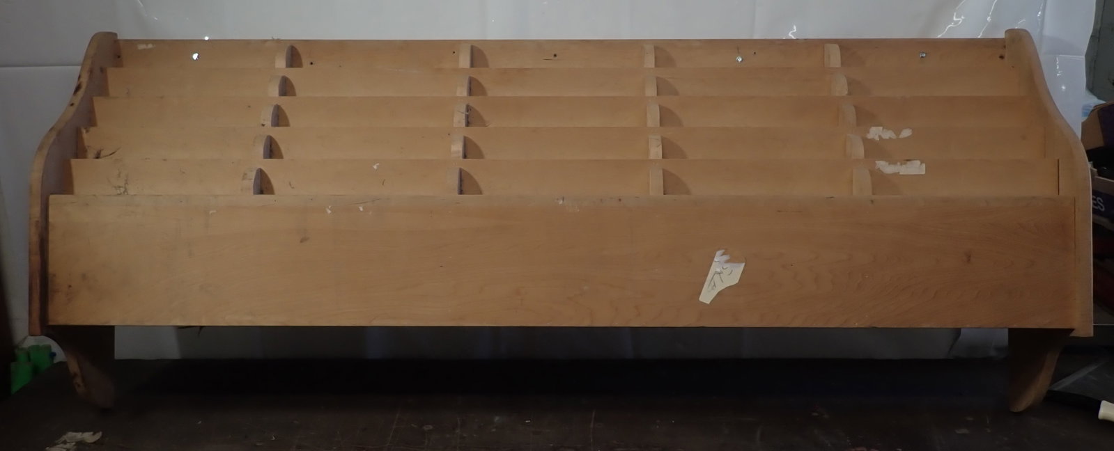 Paper, Brochure, Catalog Sorting Shelf: Approx 10" x 69 3/4" x 28 3/4" tall. No in house shipping ! Bring help to load !