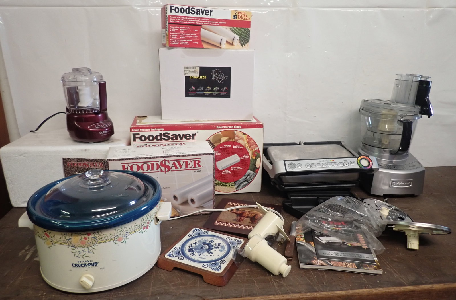 Crock Pot , FoodSaver , & Misc: Not sure how many food saver bags are in the boxes. Must take all ! No in house shipping