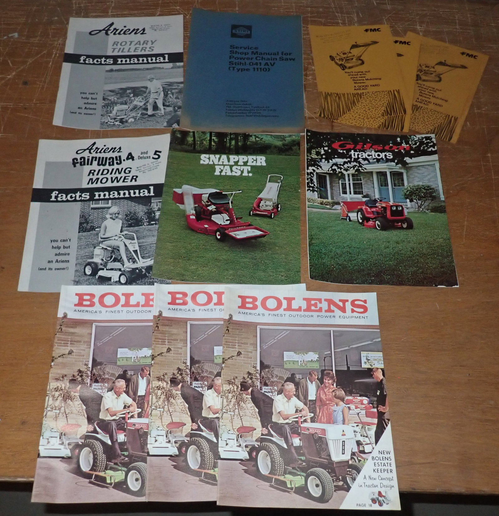 Ariens Tillers, Mowers, Snapper, Gilson Tractor Brochures , Stihl Manual: Shipping available