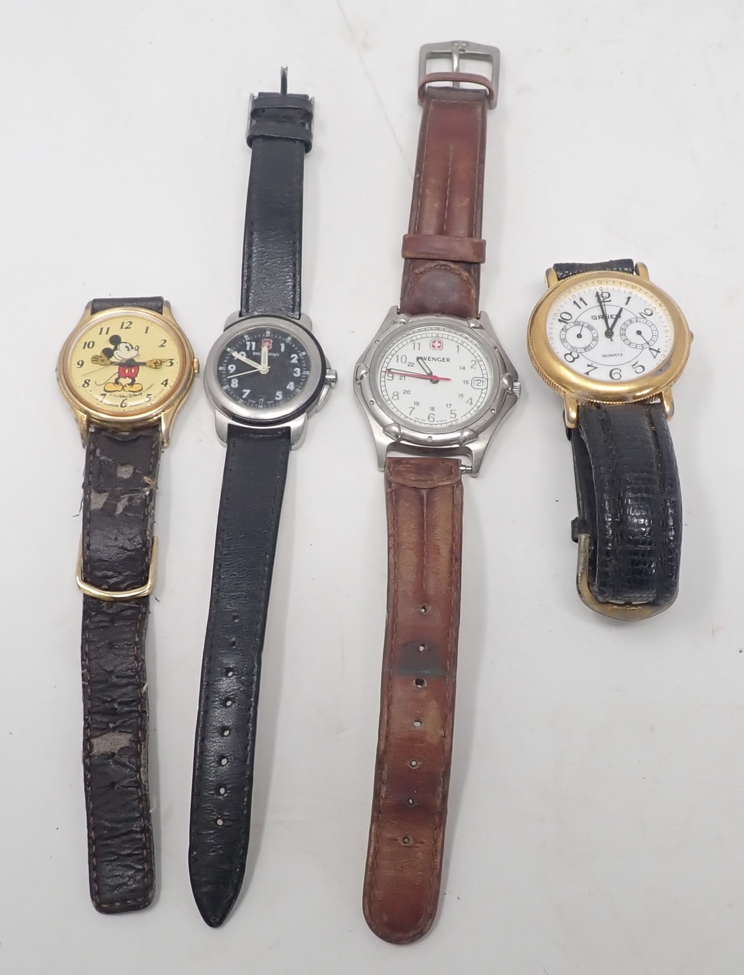 Mickey Mouse, Wenger Swiss Army, & Gruen Wristwatches: Shipping available