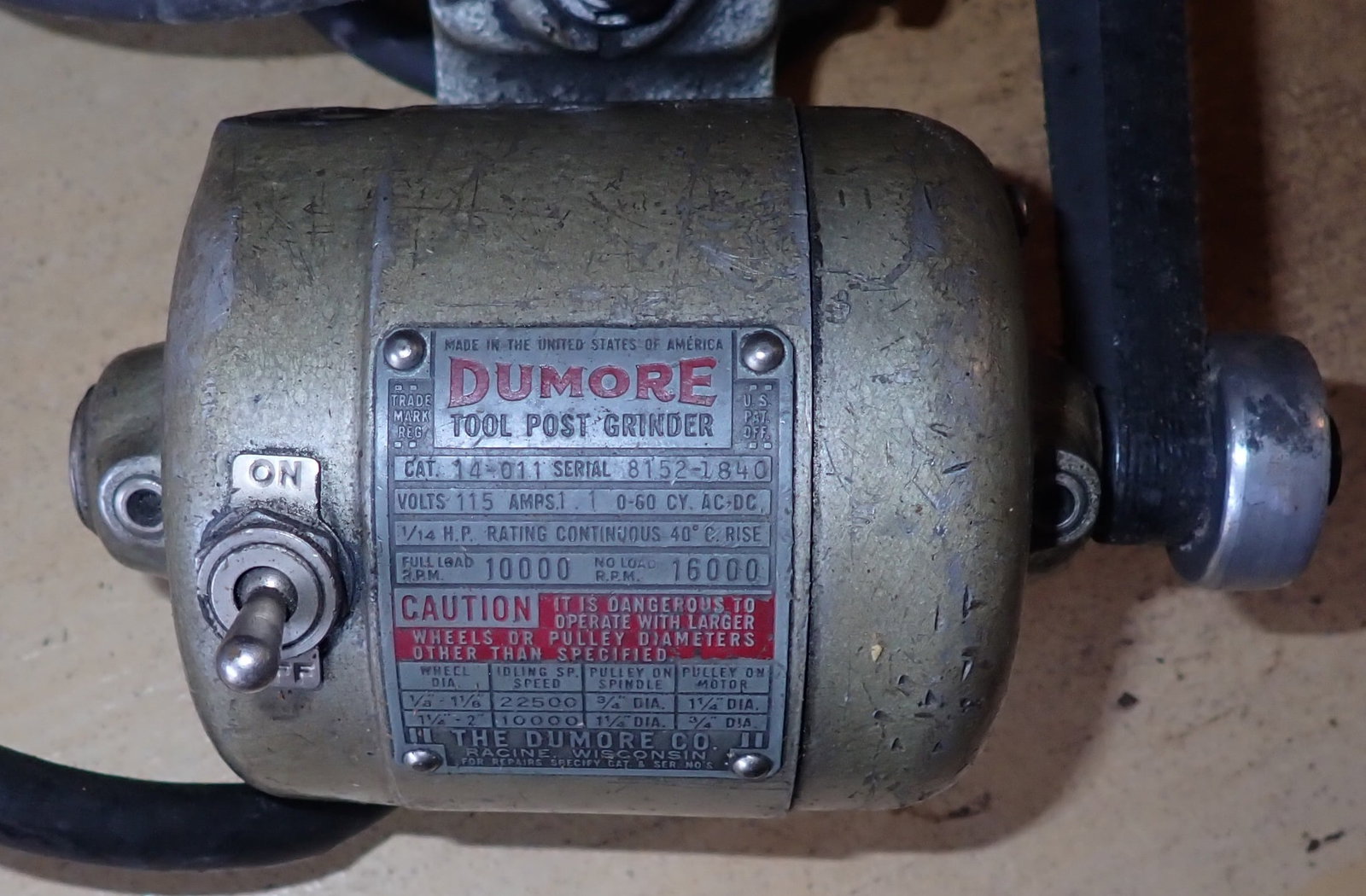 Dumore Tool Post Grinder - 2