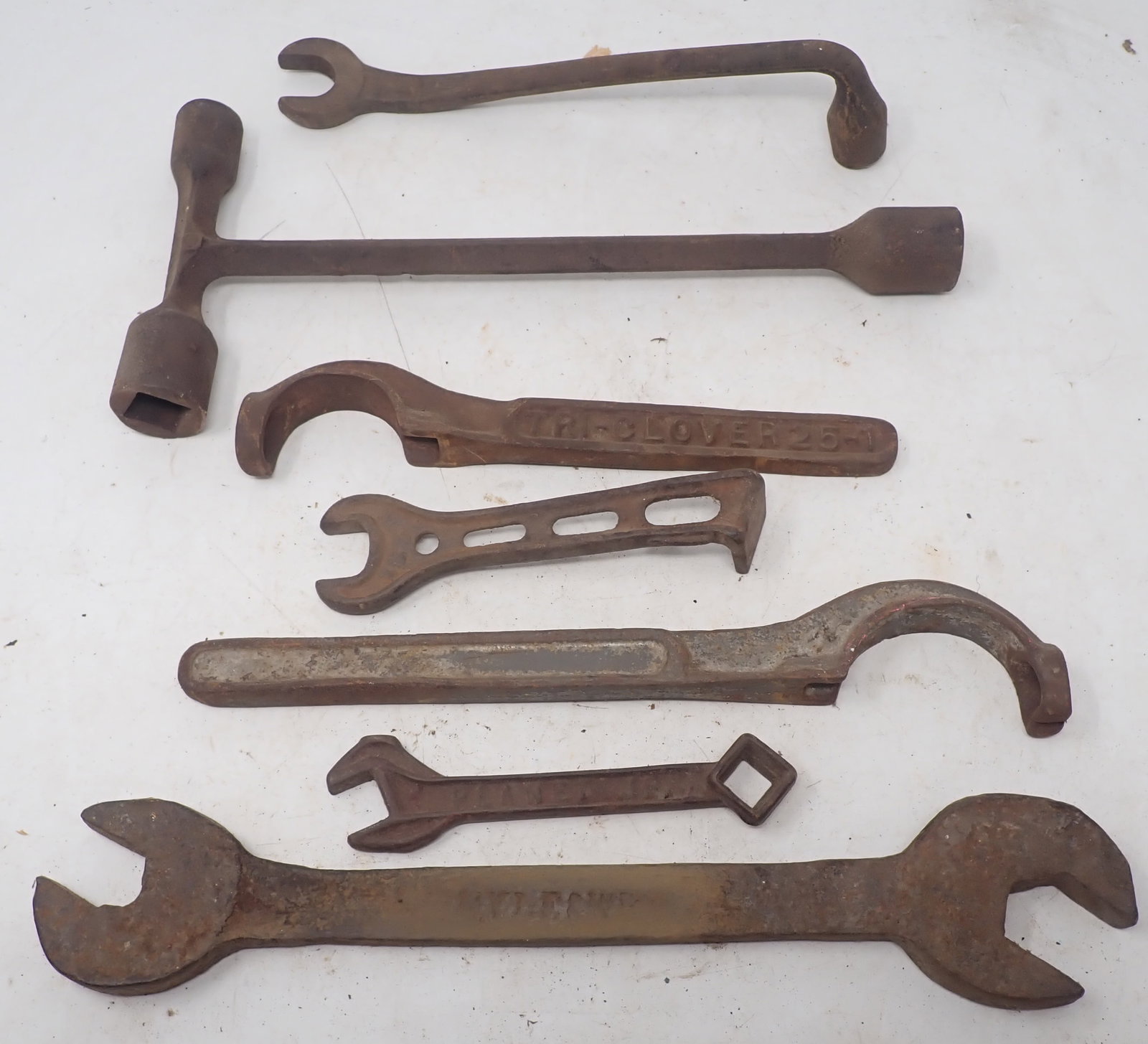 Wrenches incl Railroad , Planet Jr , & Clover: Railroad wrench ( front one) is apprx 14" long. Shipping available