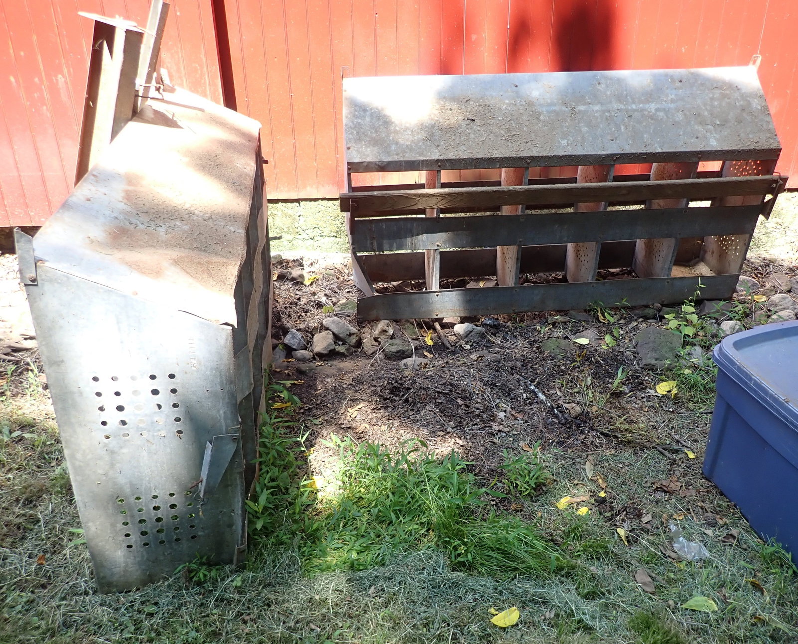 2 Chicken Nesting Boxes: Apprx 13" x 60" x 32" tall. No in house shipping ! Also included is parts of chicken feeders.