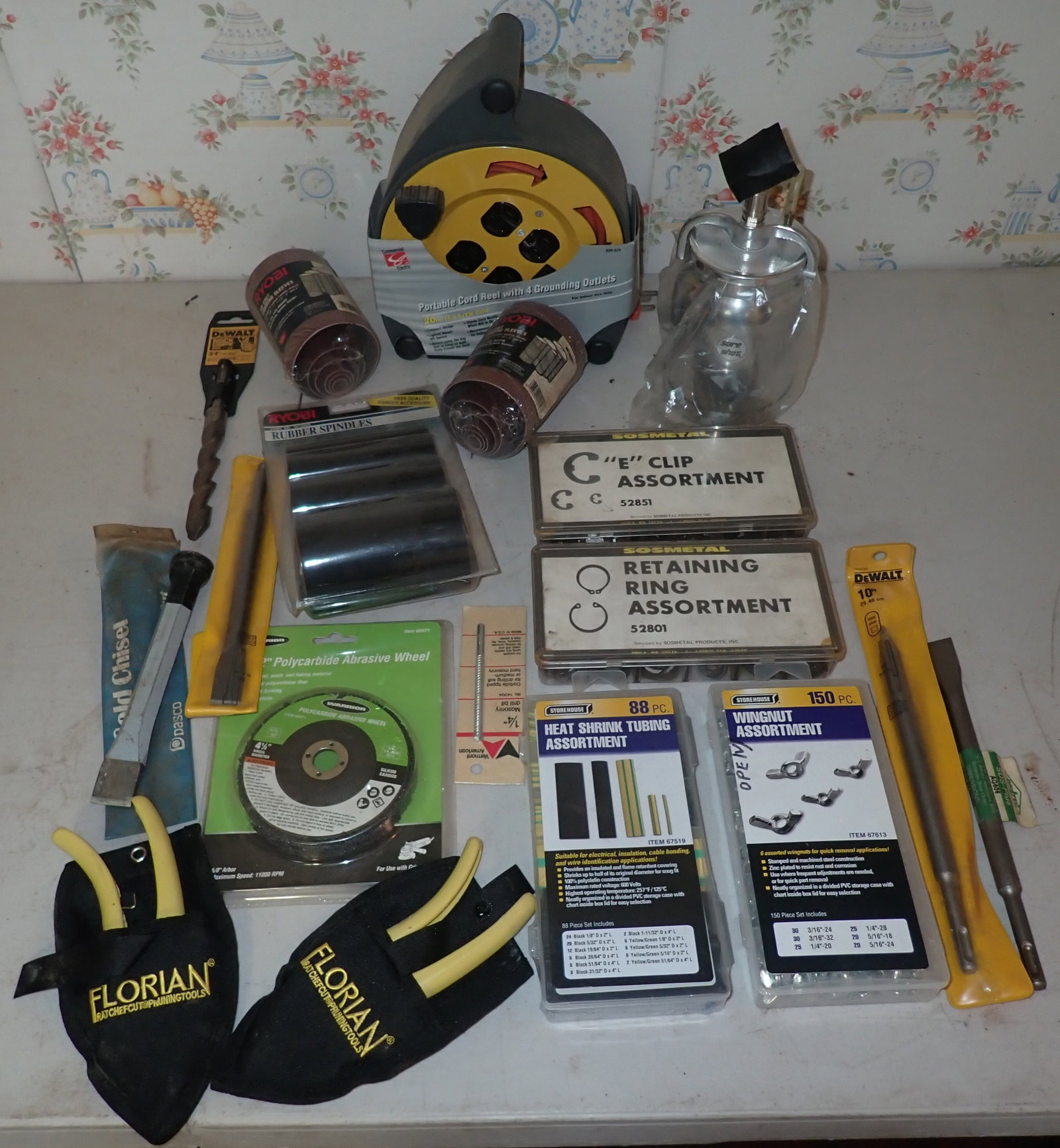 Retaining Rings, E Clips, 4 1/2" Abrasive Wheel, Chisels, Dewalt 3/4" Bit: Shipping available ($20 handling charge, plus postage)