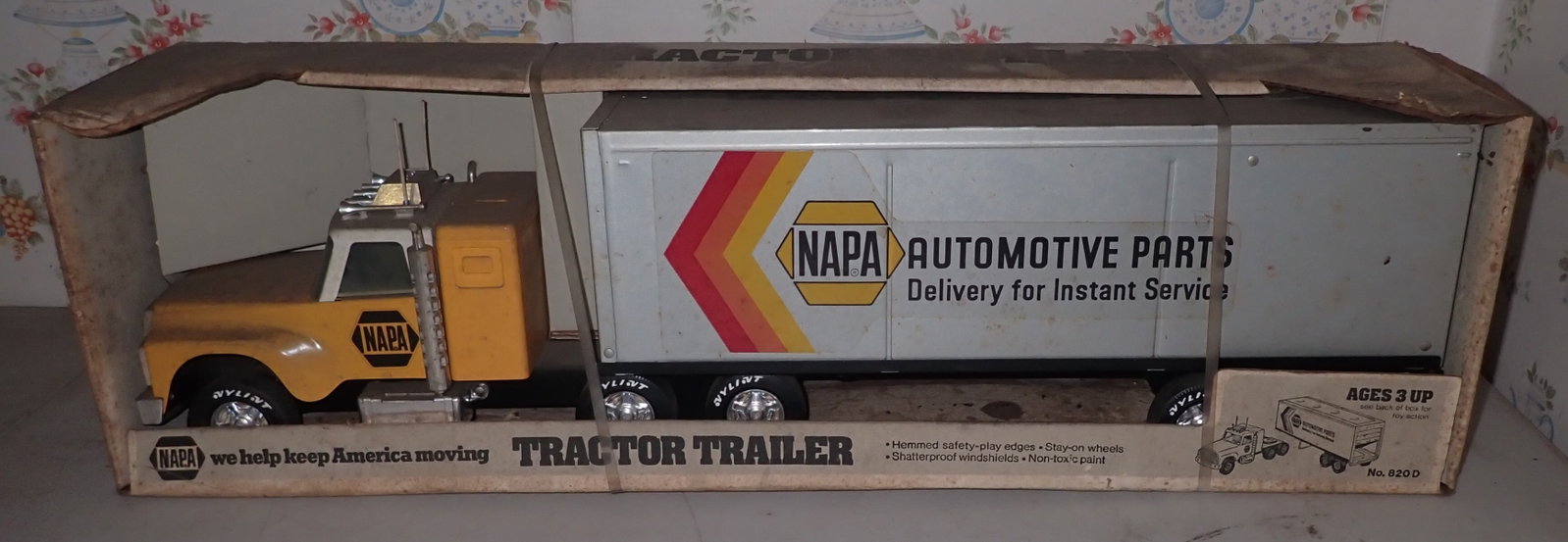 Nylint Napa Auto Parts Tractor Trailer: Approx 27 1/2" long. Shipping available ($20 handling charge, plus postage)