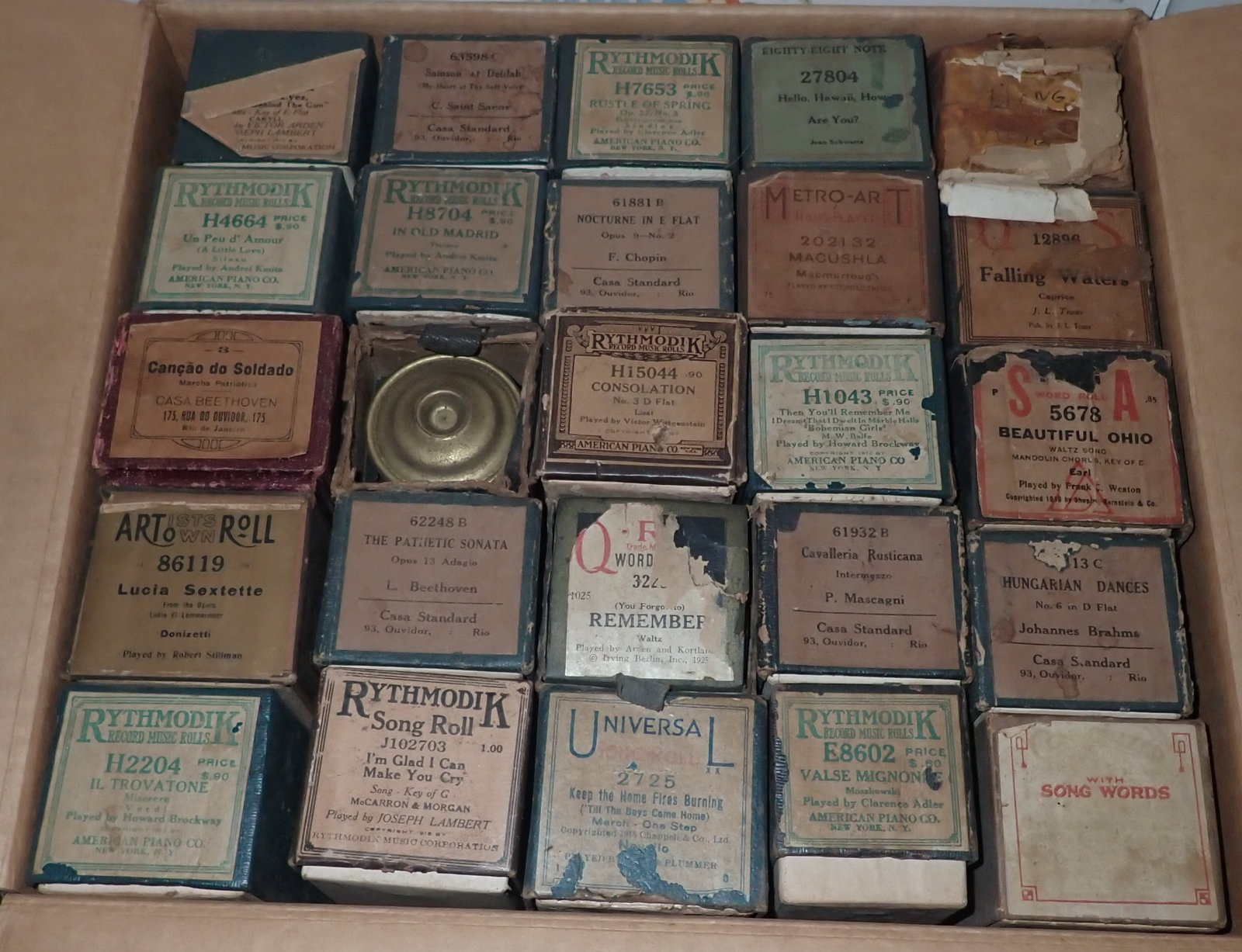 Piano Rolls: We do not guarantee correct one is in correct box. Shipping available