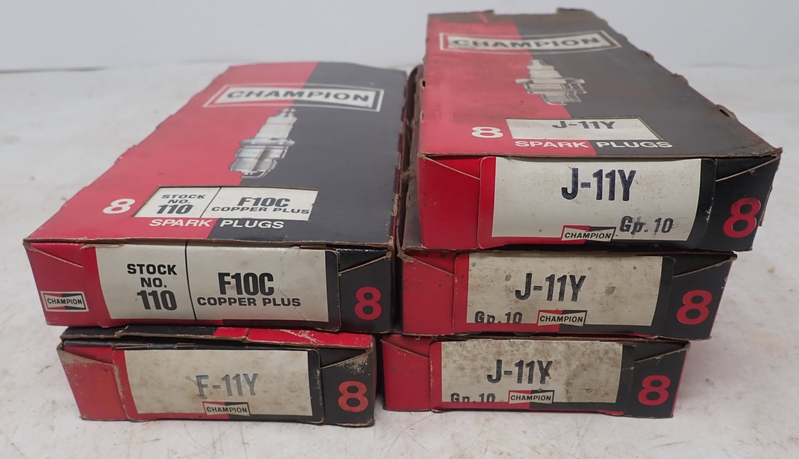 Champion Spark Plugs F10C , F-11Y & J-11Y: There are (8)F10C , (8) F-11Y , (24)J-11Y . Shipping available