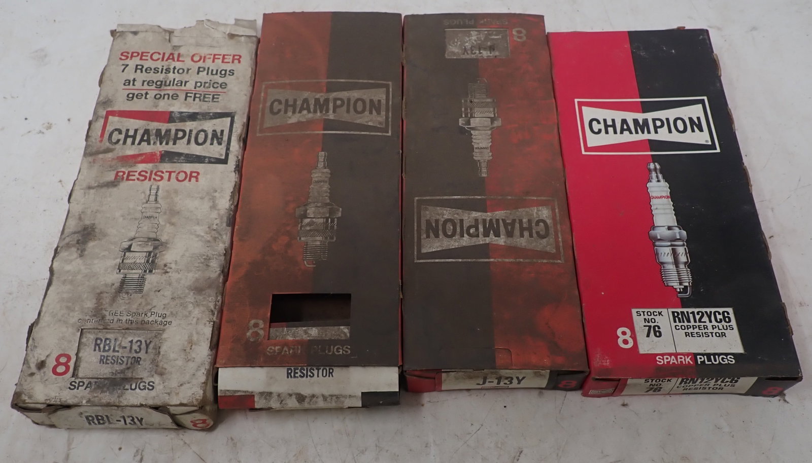 Champion Spark Plugs RBL-13Y , RN12YC6 , J-13Y: There are (13)RBL-13Y , (8)RN12YC6 , (8) J-13Y . Shipping available