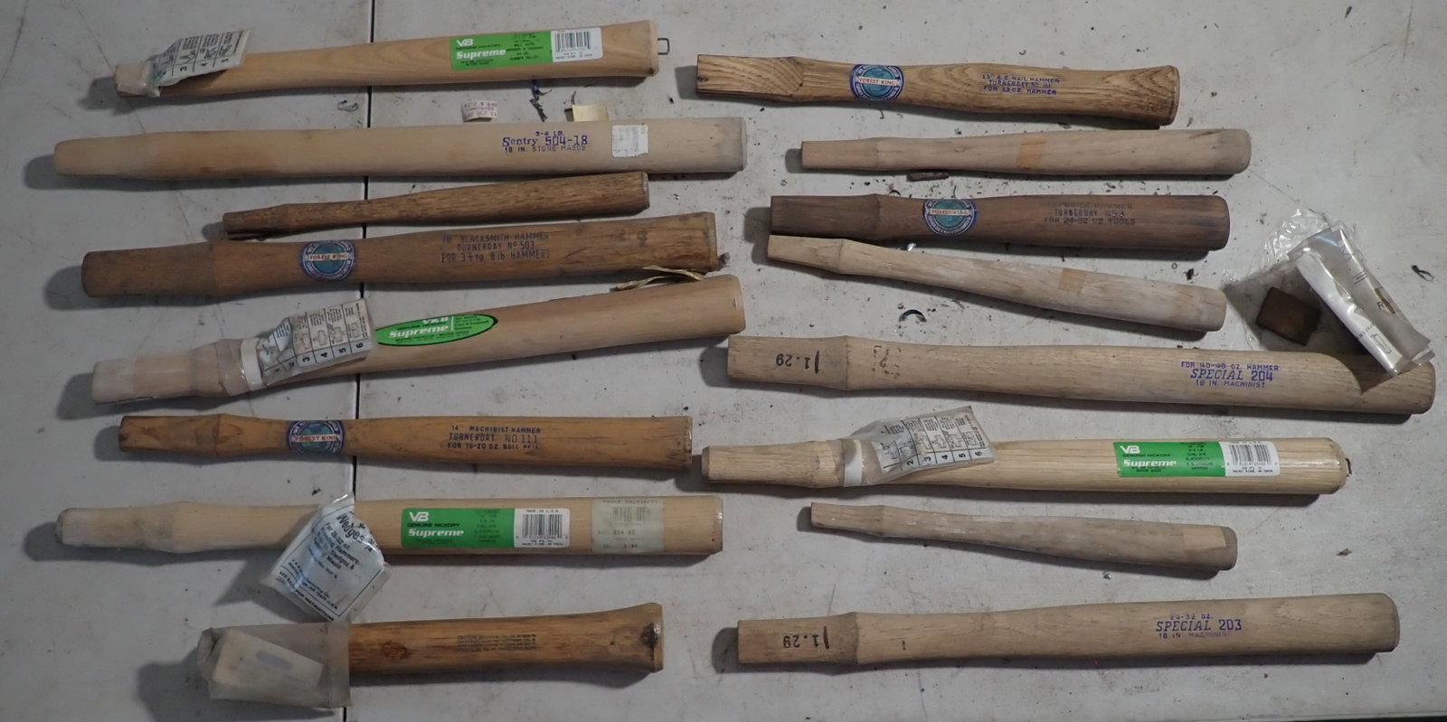 Wooden Hammer Handles incl Hickory: Longest is apprx 18". Shipping available