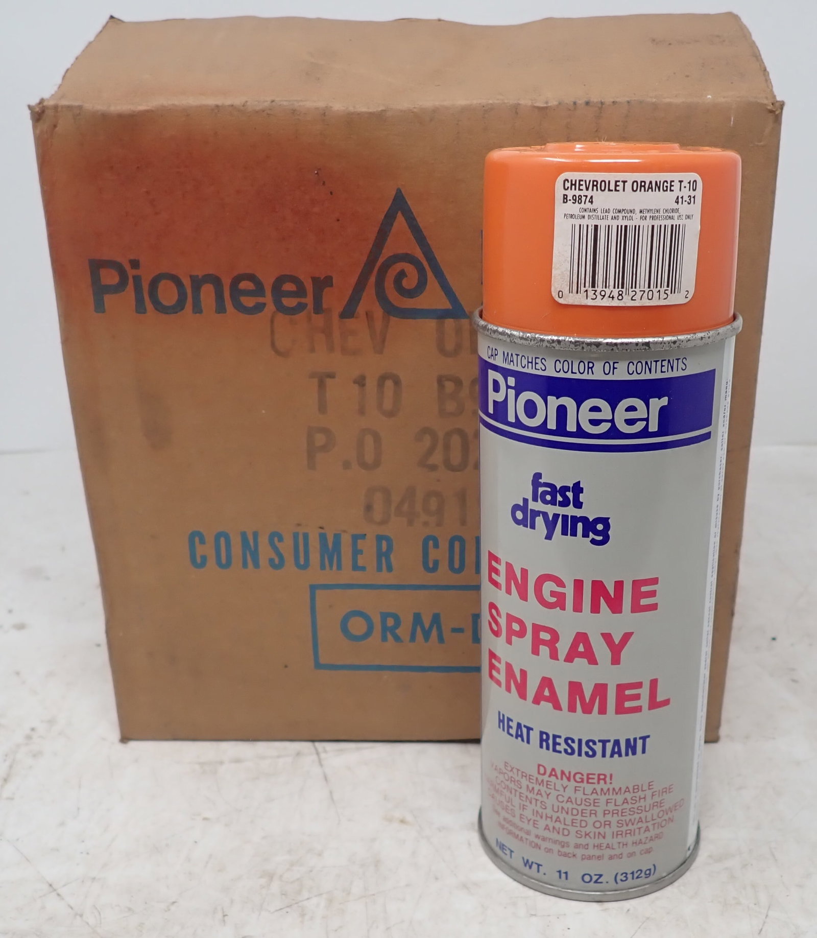 6 Cans of Pioneer Chevrolet Orange T-10 Spray Paint (1 of 2)