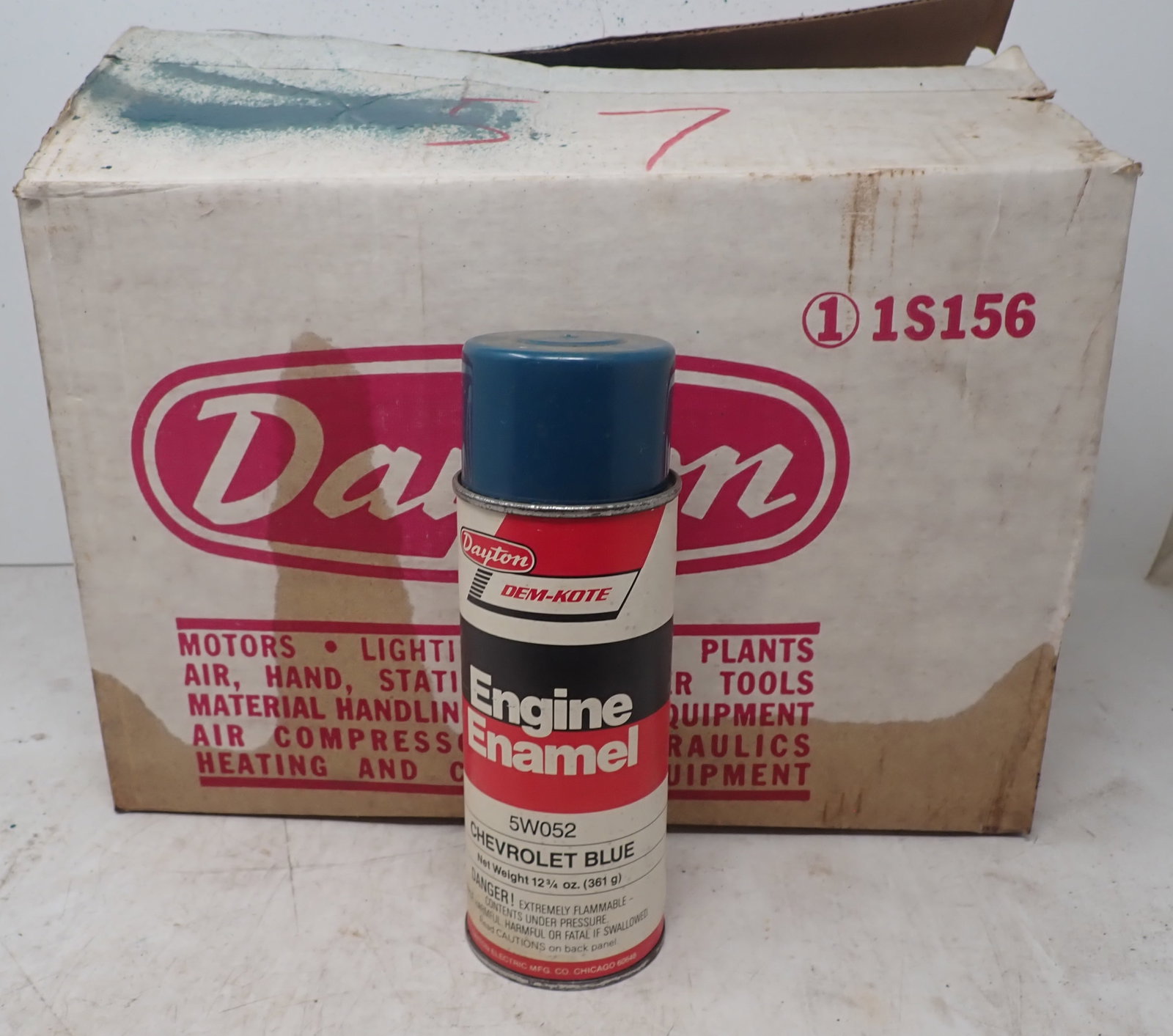 12 Cans Dayton Chevrolet Blue Engine Enamel: Part # 5W052 - No in house shipping !