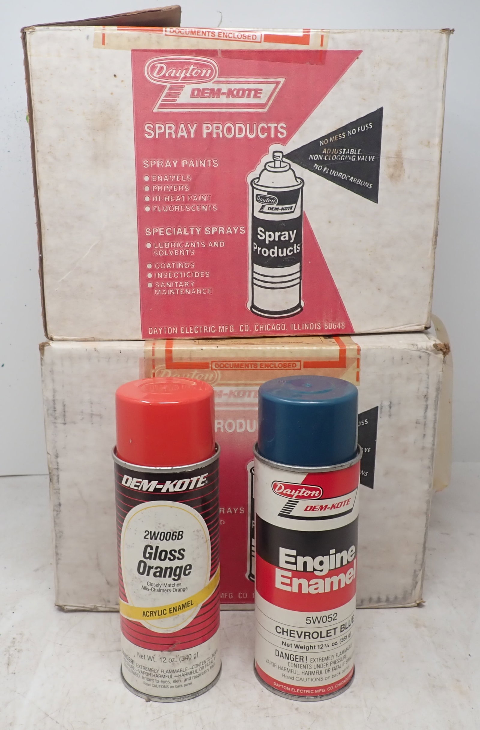 12 Cans Allis Chalmers Orange & 4 Chevrolet Blue Enamel (1 of 2)