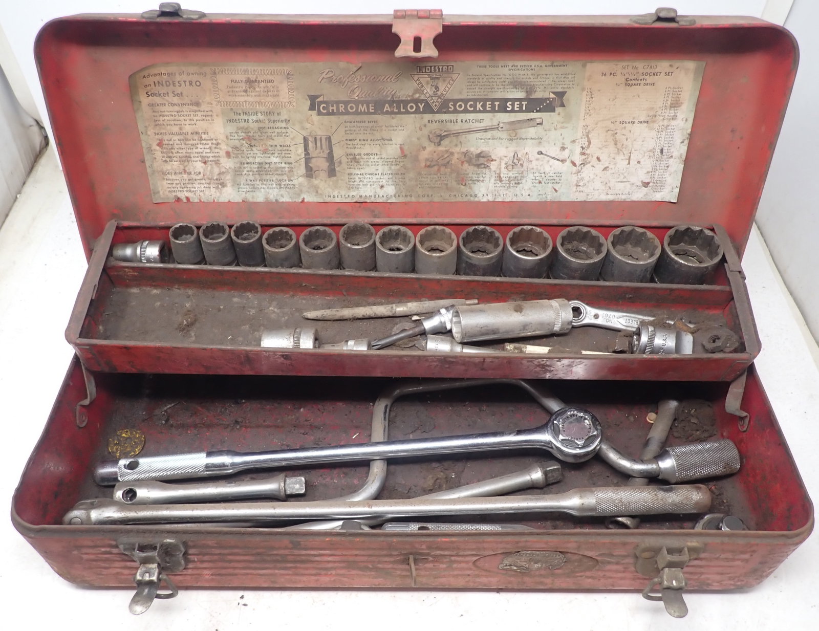 Indestro 1/2" Drive SAE Sockets, Rachet, Extension, Breaker Bar (1 of 4)