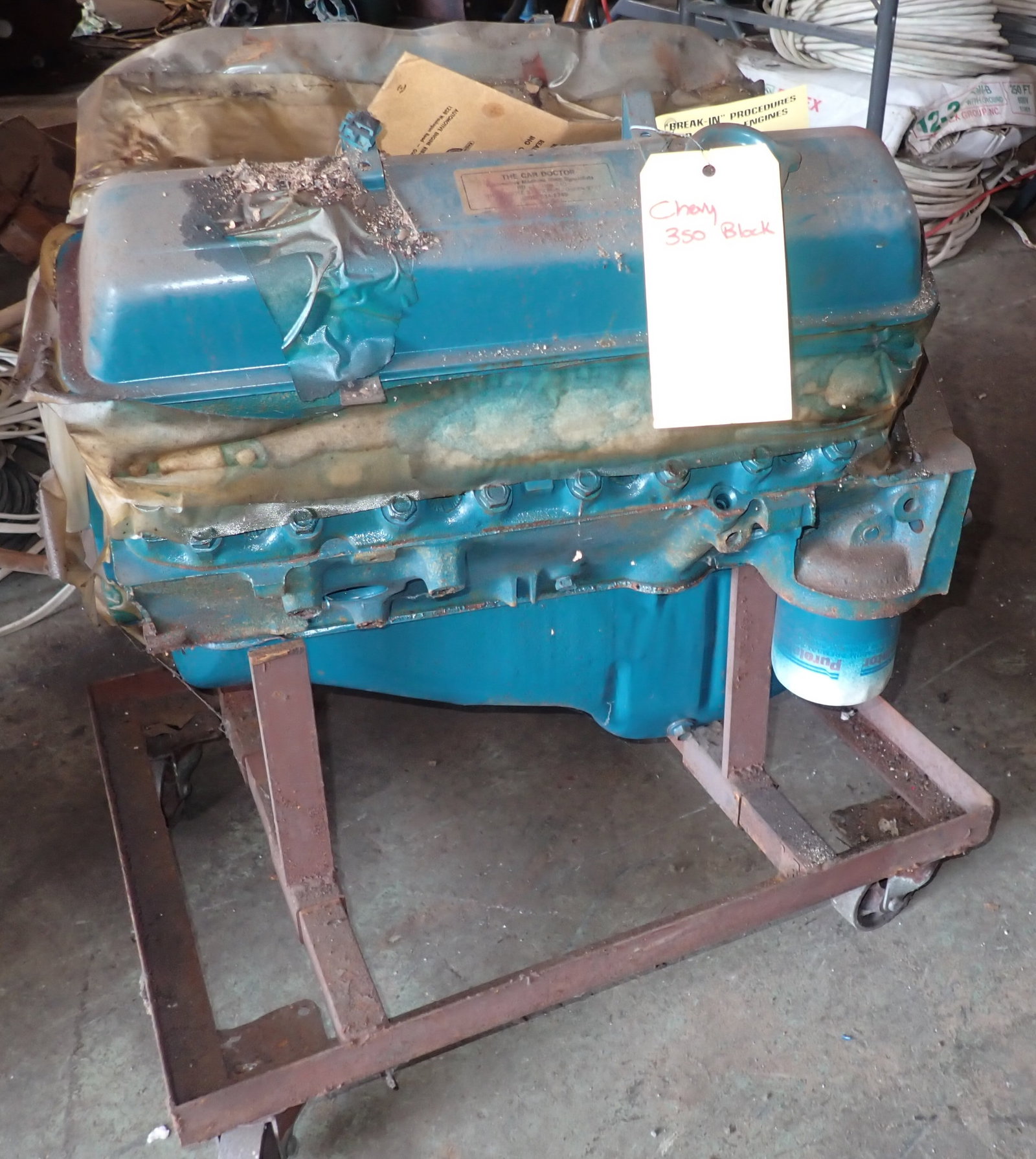 Small Block Chevy Engine: Roller stand is included. No in house shipping ! Bring proper help / equipment to load !