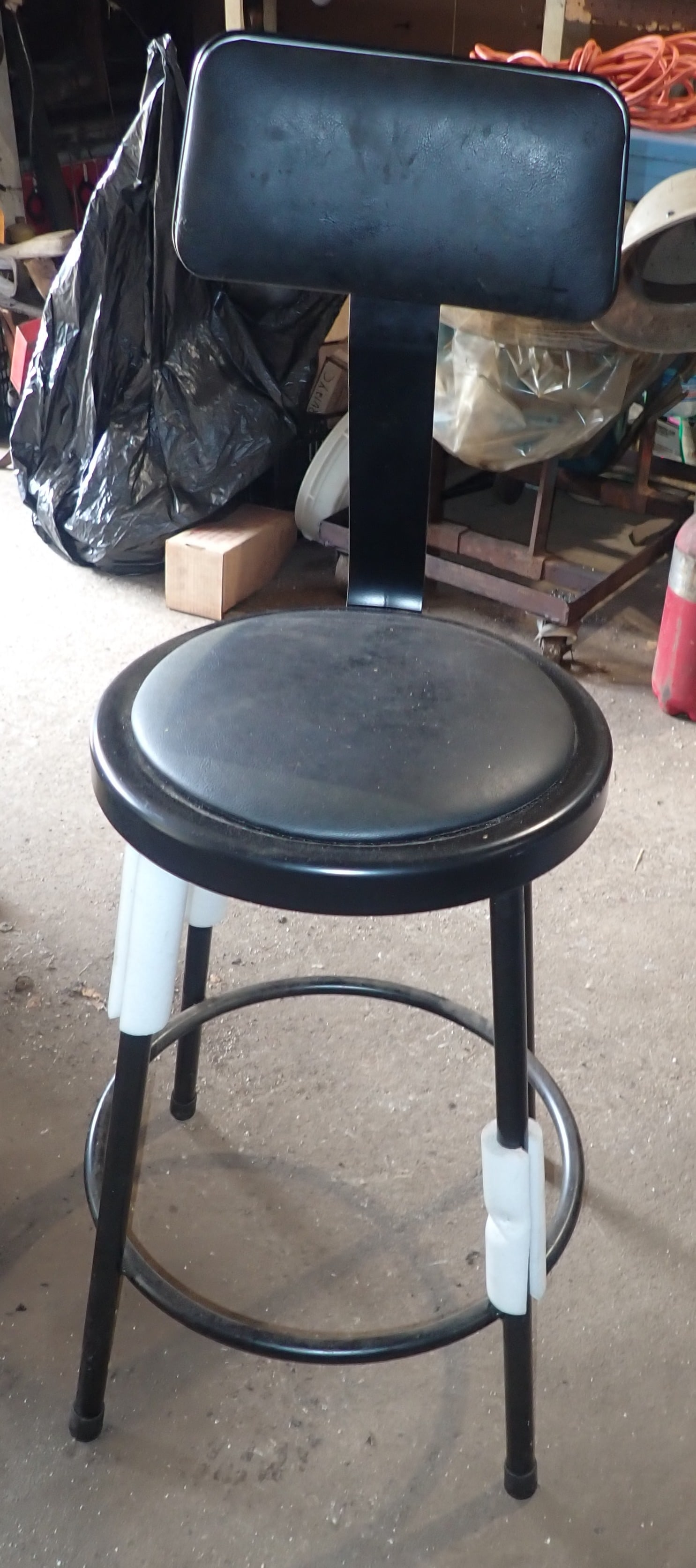 Shop Stool: Approx 14" in diameter, 24" to seat, 14" deep, 39" tall. No in house shipping !