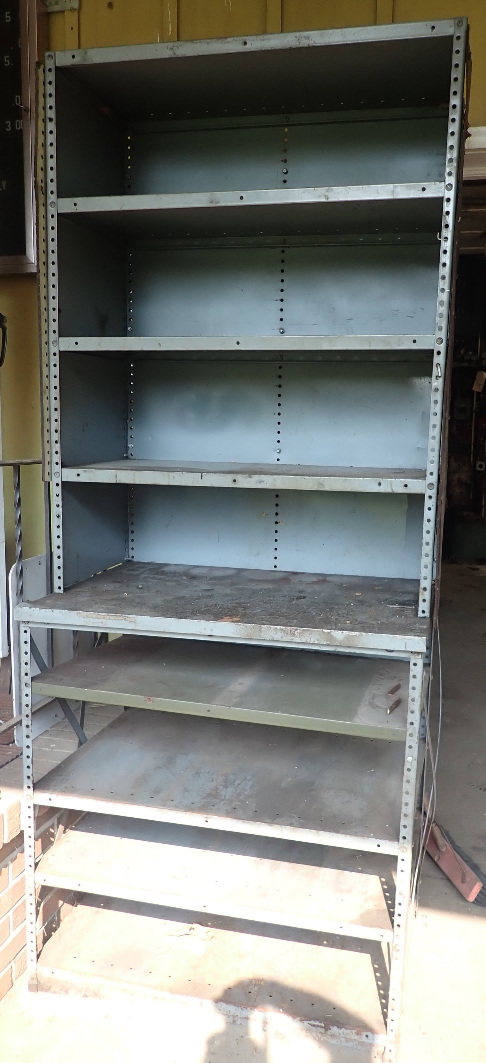 Metal Shelf: Apprx 26 1/2" x 36 1/4" x 87" tall. No in house shipping ! Bring help to load !