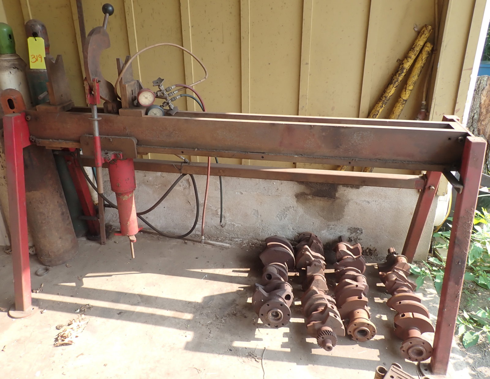 Steel Stock Stand: Approx 72 1/2" long. No in house shipping ! Bring proper help / equipment to load !