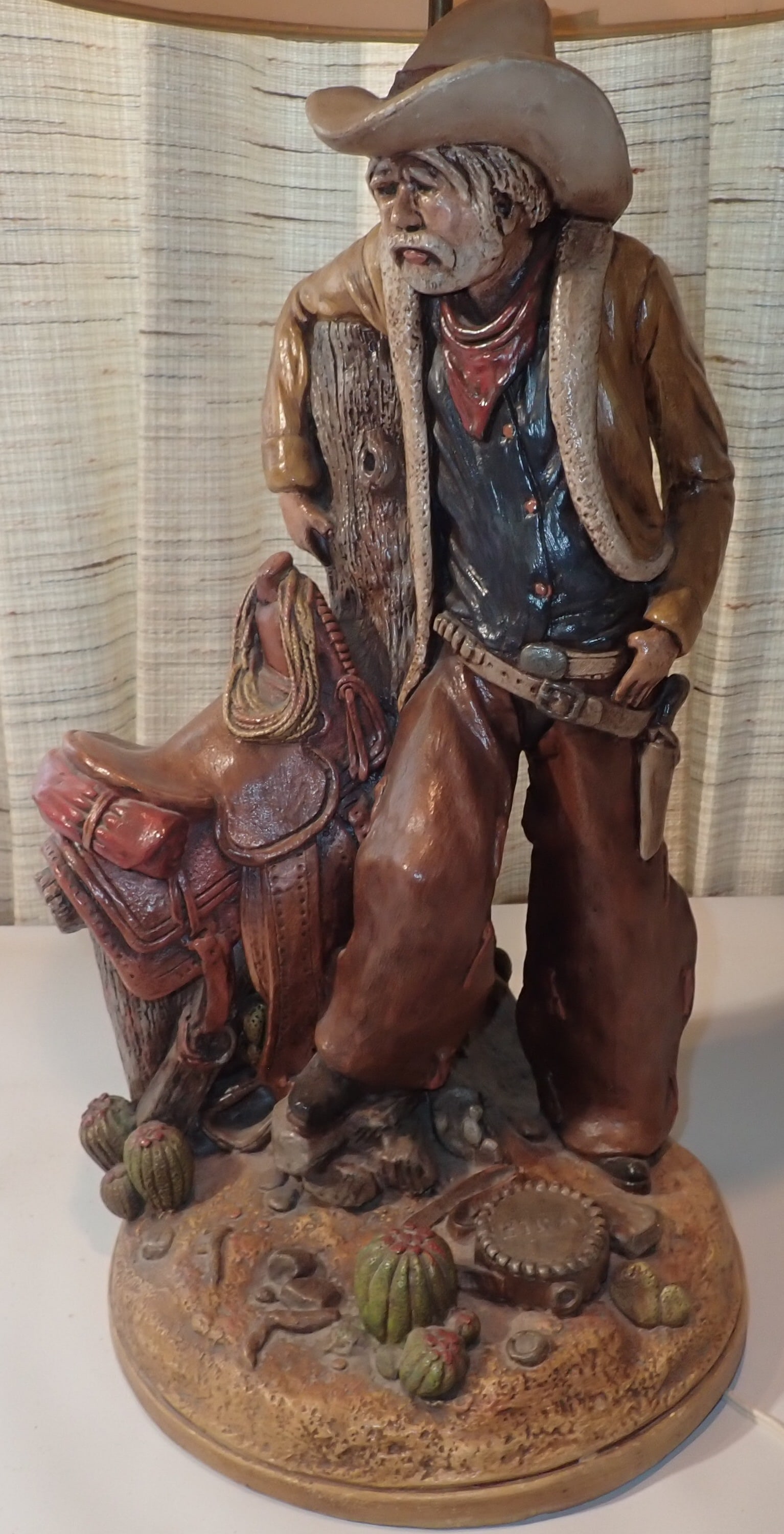 1979 California Originals Cowboy Lamp: Approx 31 1/2" tall. No in house shipping !
