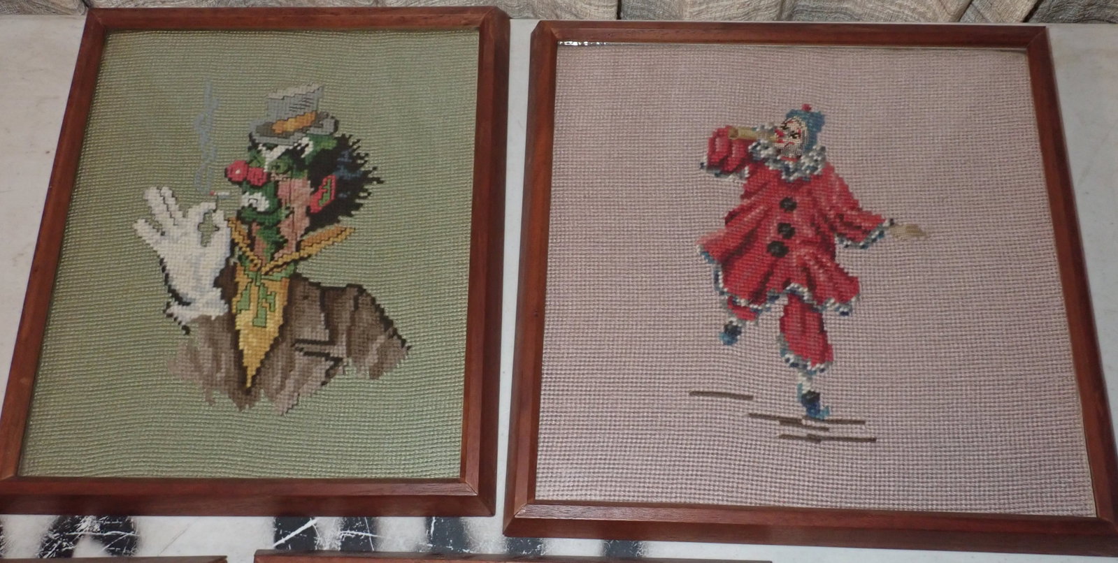 5 Clown Needlepoints - 2