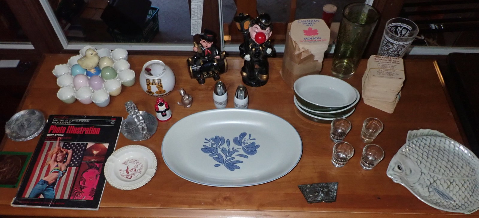 Barware, Pfaltzgraff, Molson & Ballentine Coasters , Misc: No in house shipping !