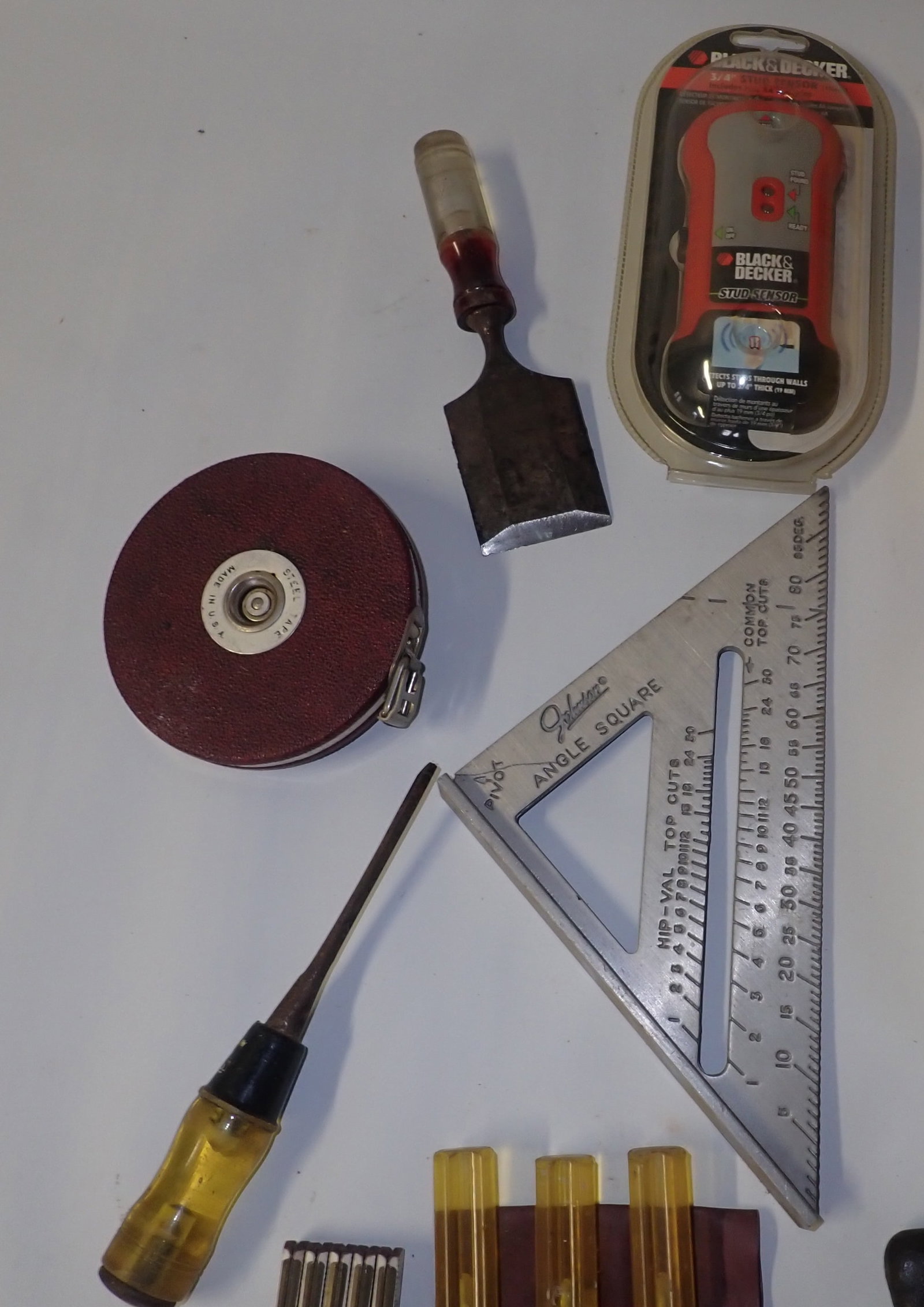 Chisels, Screwdrivers, Square, Stud Finder, Misc Tools - 2