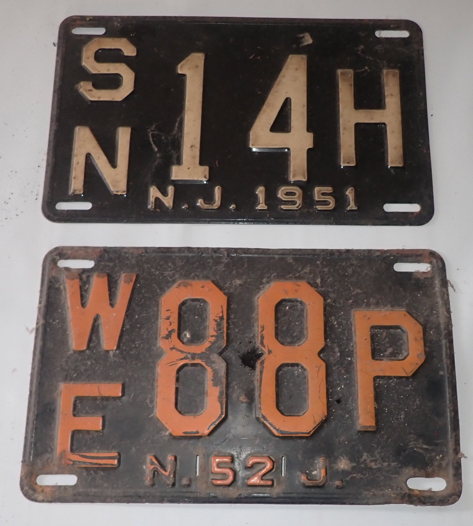 1951 & 1952 New Jersey License Plates: Shipping available