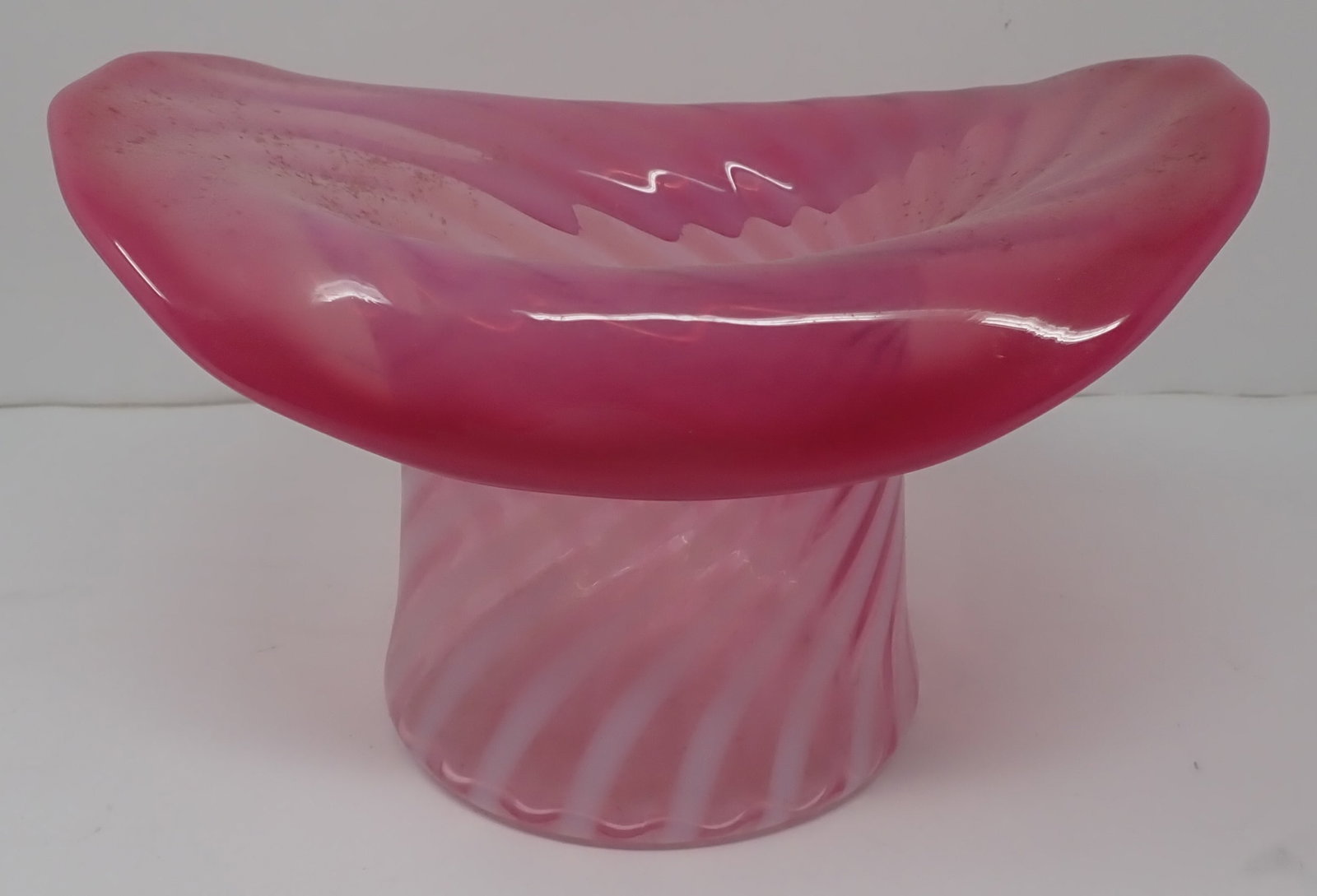 Fenton Cranberry Opalescent Swirl Top Hat Vase: Top Hat Vase - Apprx 7 1/2" x 9 1/4" x 6" tall. Shipping available