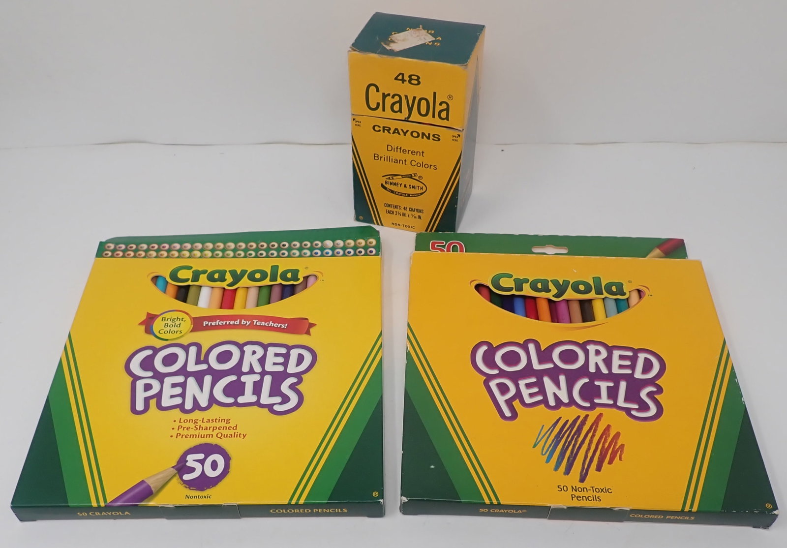 Crayola Colored Pencils and Crayons: One box of pencils is complete. Crayons is missing one. Shipping available
