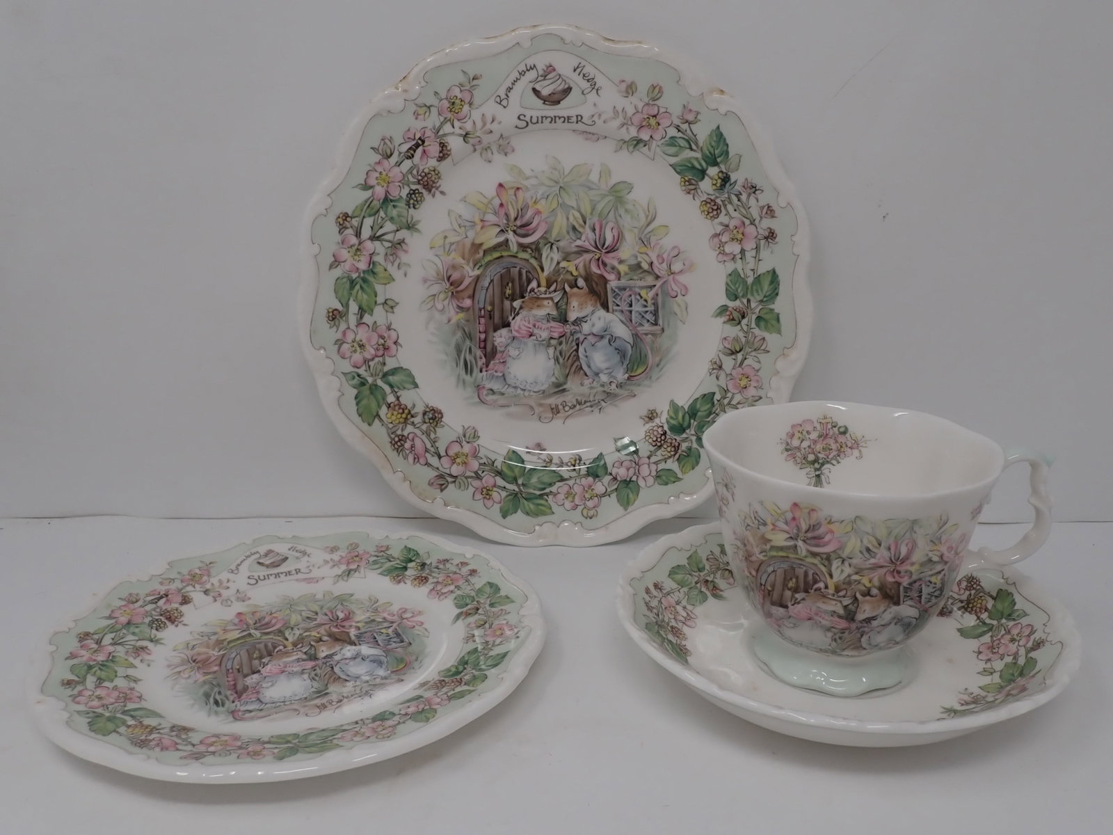 Royal Doulton Summer Plate, Cup & Saucer: 1982 Jill Barklem - Largest plate is apprx 8 1/8" in diameter. Shipping available