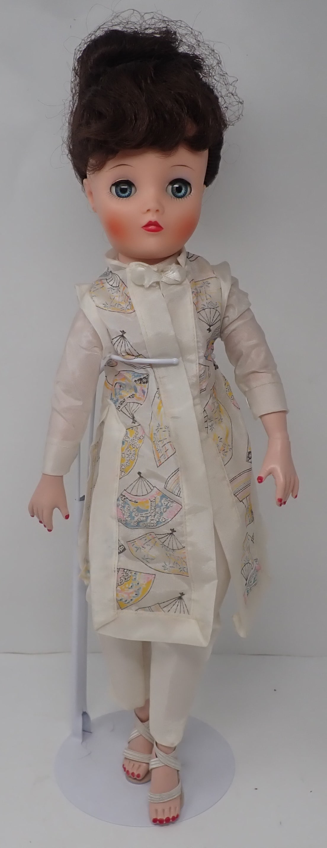 Uneeda Dollikin Fashion Dollw/ Japanese Fan Print Outfit: Approx 20" tall. Shipping available