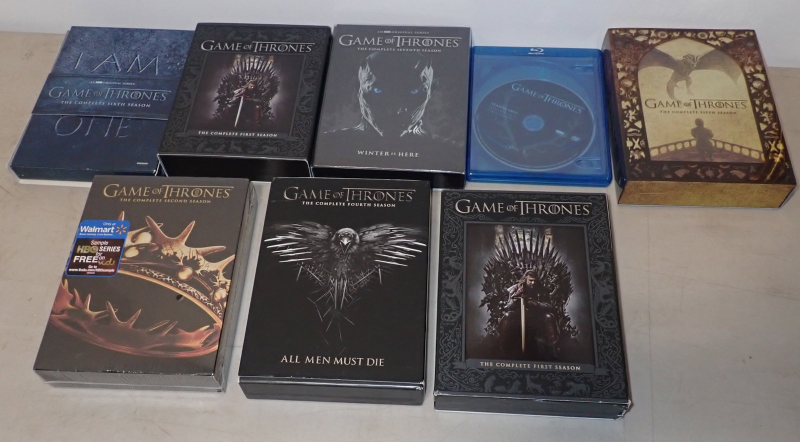 Game of Thrones DVD's: Front left one is still sealed. Shipping available. We do not guarantee correct disc is in correct sleeve. Sold as pictured