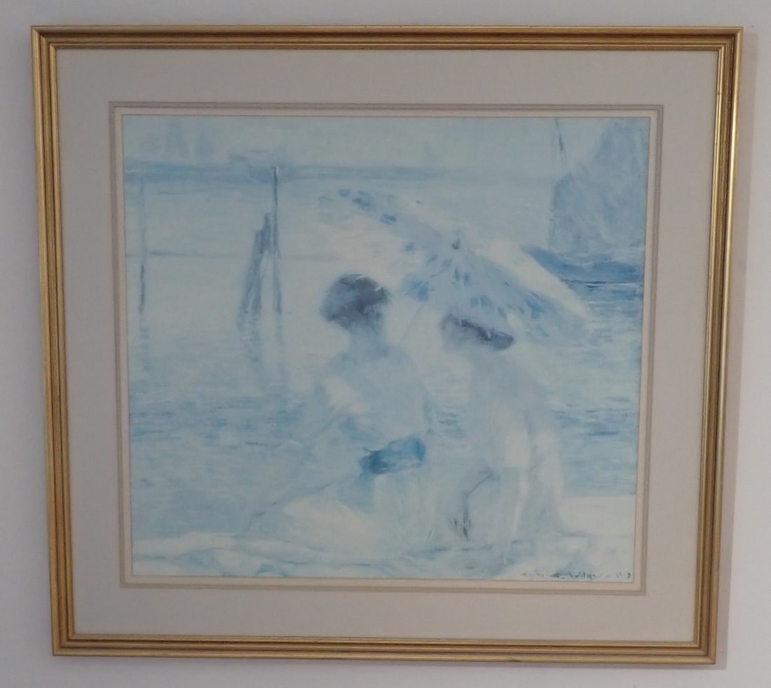 Two Girls with Parasol Print: Apprx 31 1/8" x 33 5/8". No in house shipping !