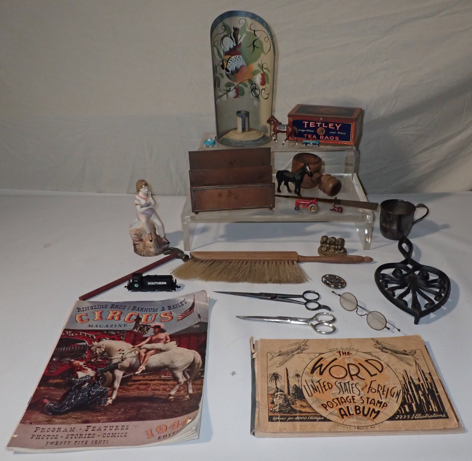Brass Letter Opener & Holder, Circus Program, Misc: Shipping available ($20 handling charge, plus postage)