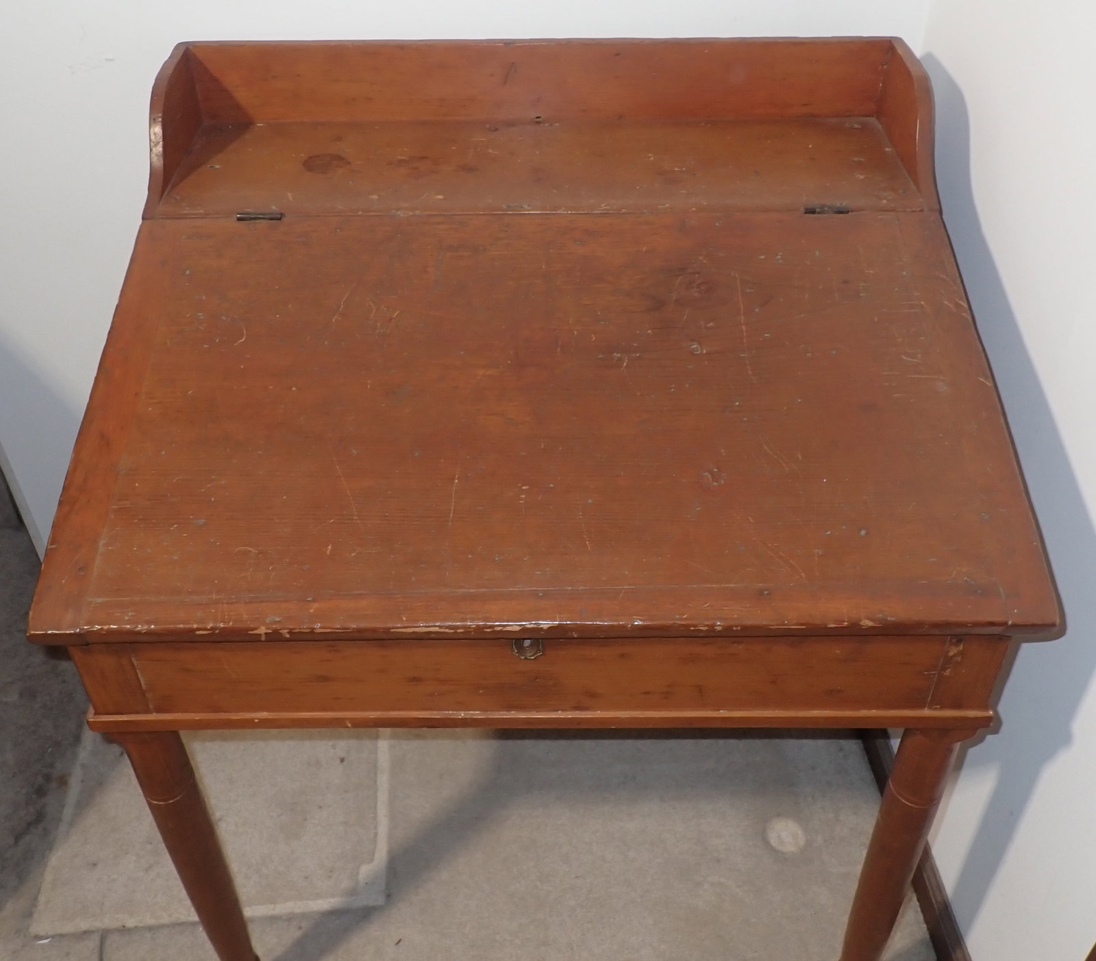 Primitive Slant Front Schoolmasters Desk - 2