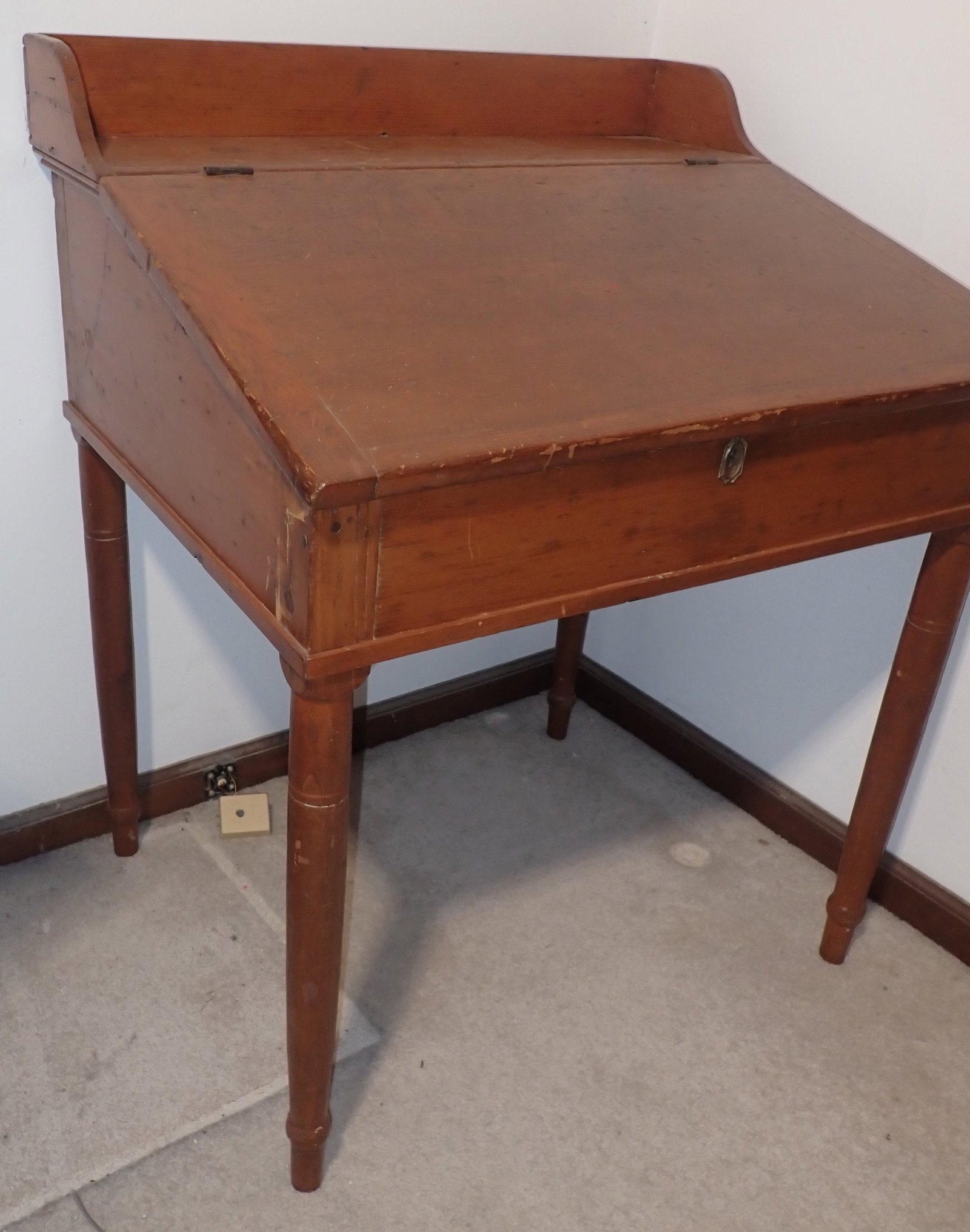Primitive Slant Front Schoolmasters Desk - 3