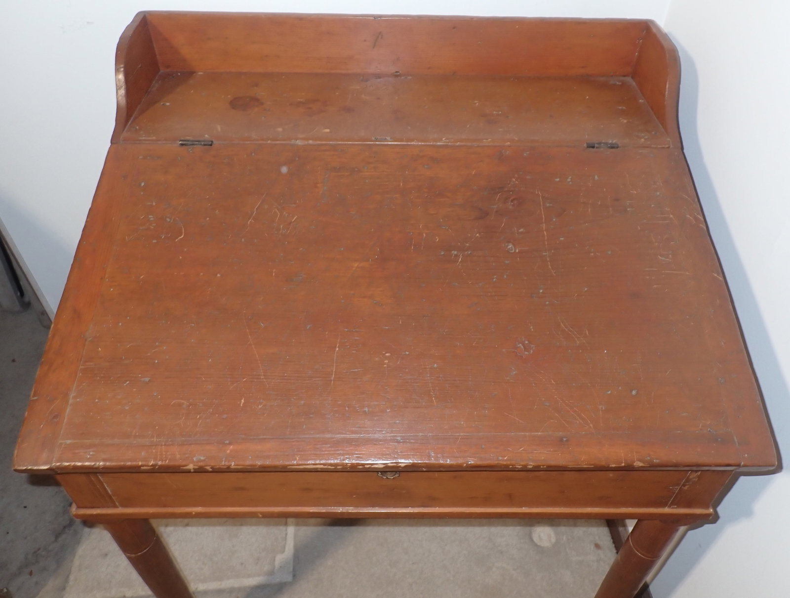 Primitive Slant Front Schoolmasters Desk - 4