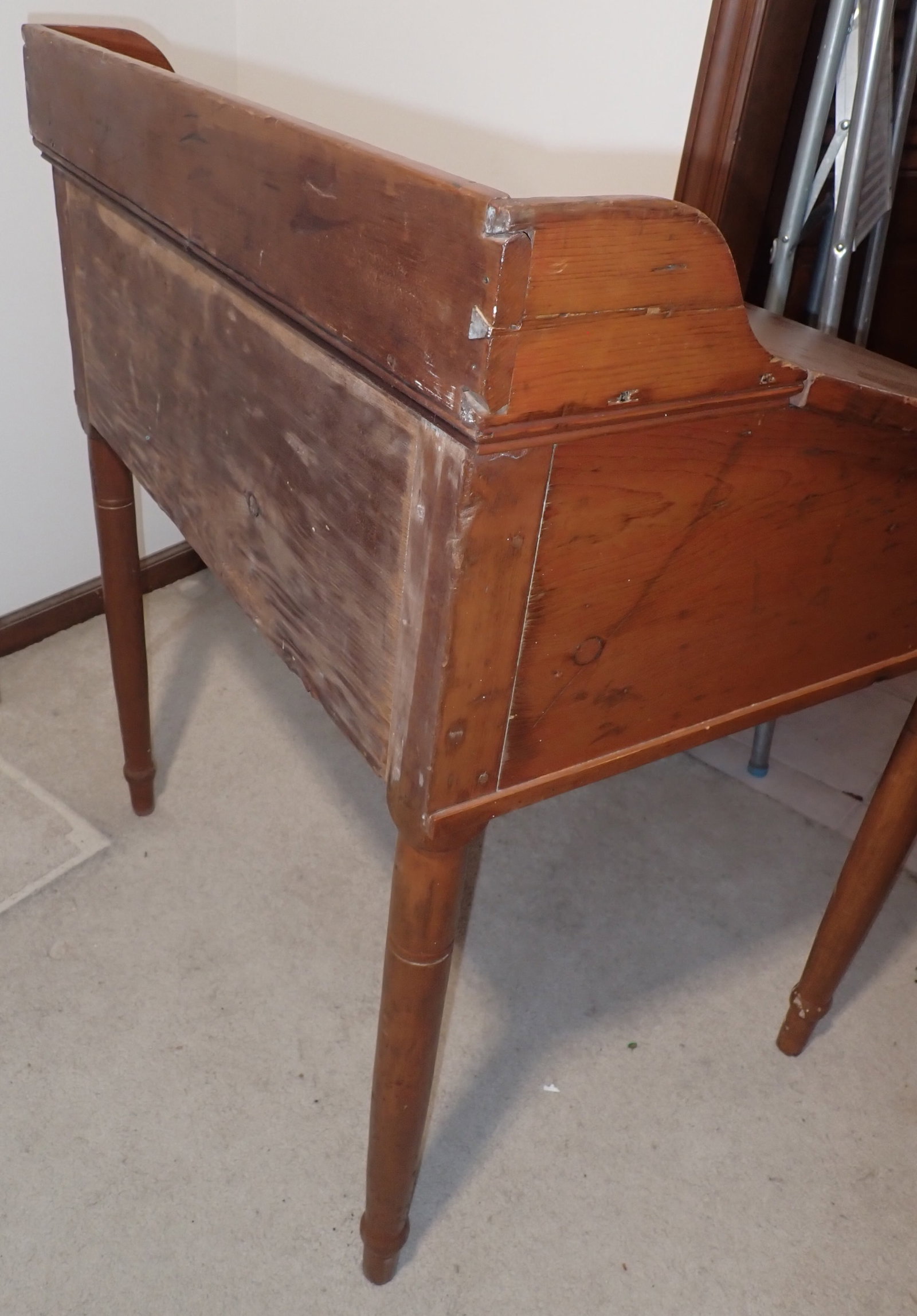 Primitive Slant Front Schoolmasters Desk - 7