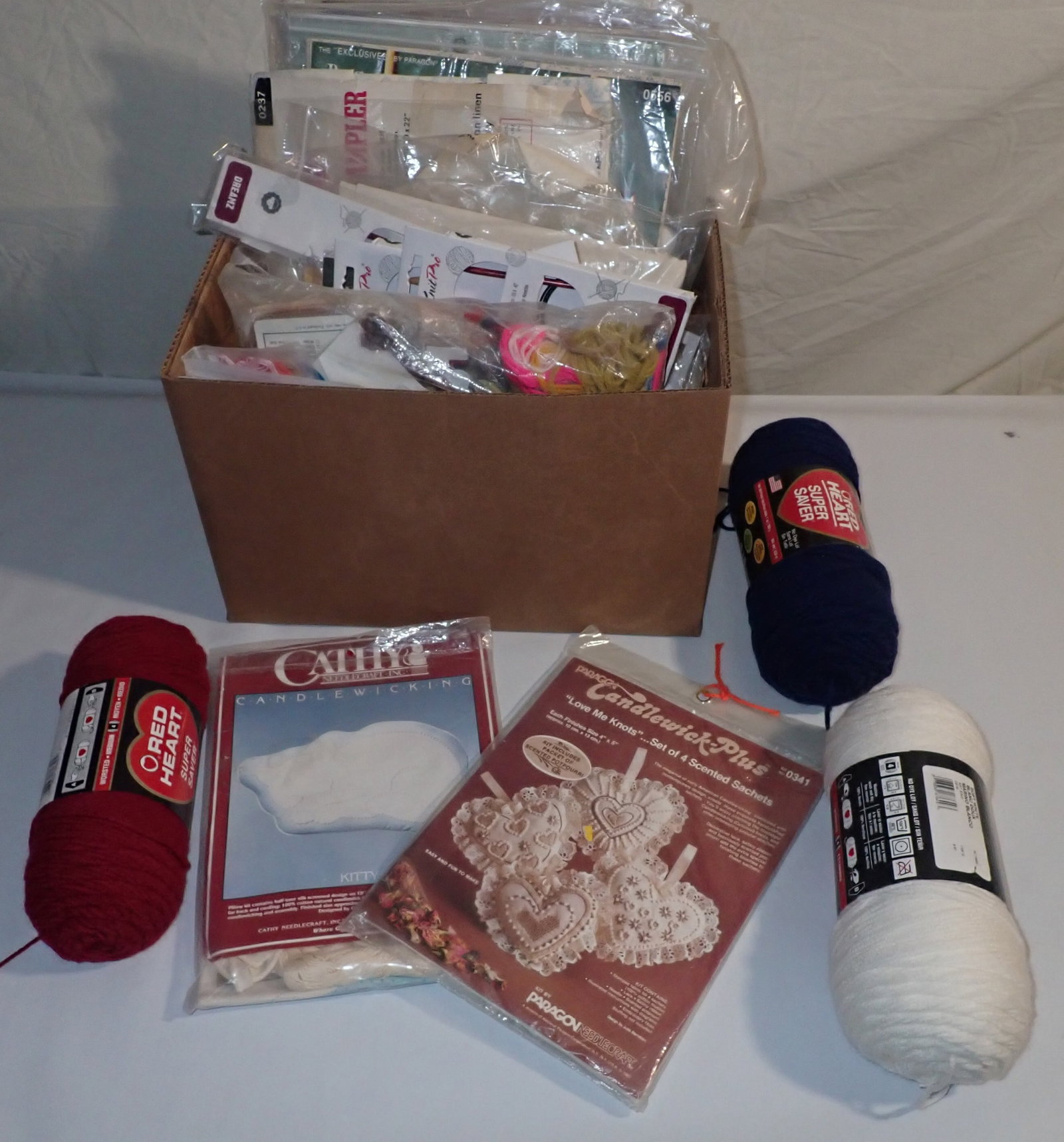 Box of Needlework , Needlepoint Items: Shipping available