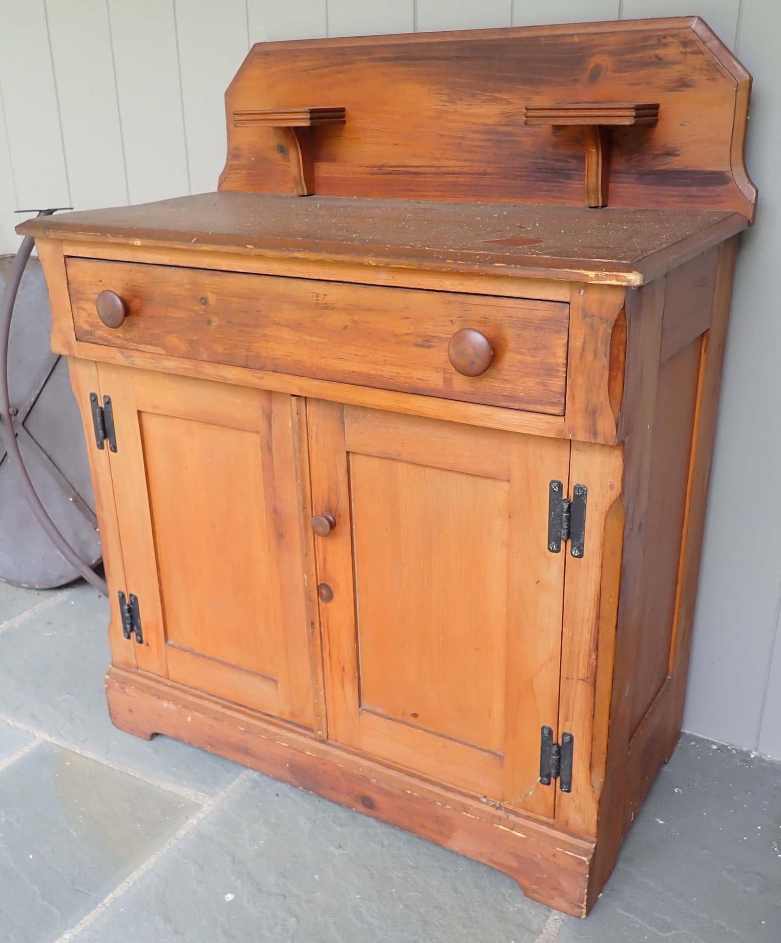 Pine Washstand w/ Backsplash & Candle Shelves (1 of 7)
