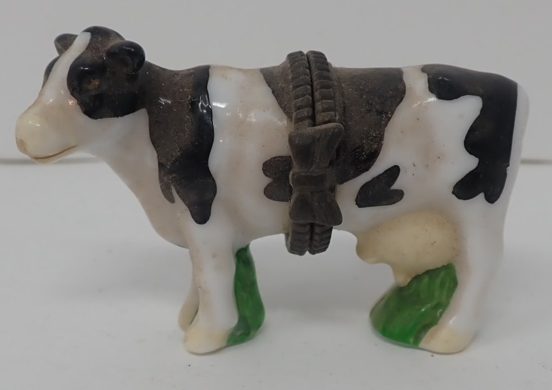 Midwest Cow Trinket Box w/ Milk Bottle: Apprx 2 1/4" long and 1 1/2" tall. Shipping available