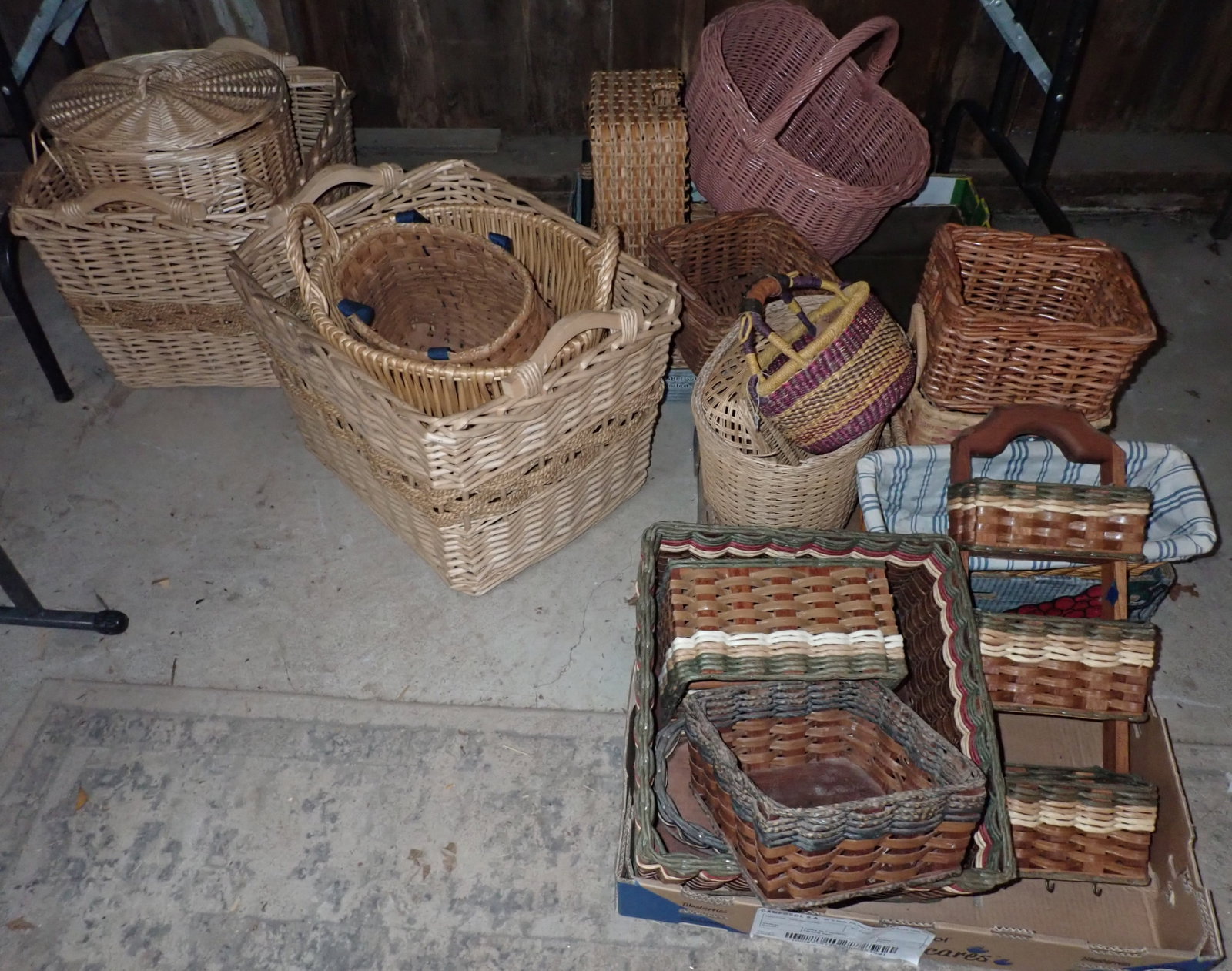 Baskets: Largest are approx 17" x 21" x 17" tall. No in house shipping !
