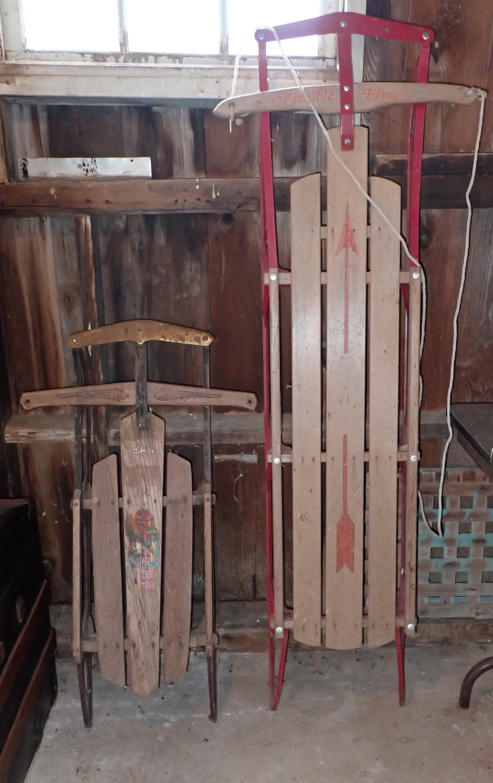 Flexible Flyer Sleds: Longest is apprx 61 1/2" long. No in house shipping